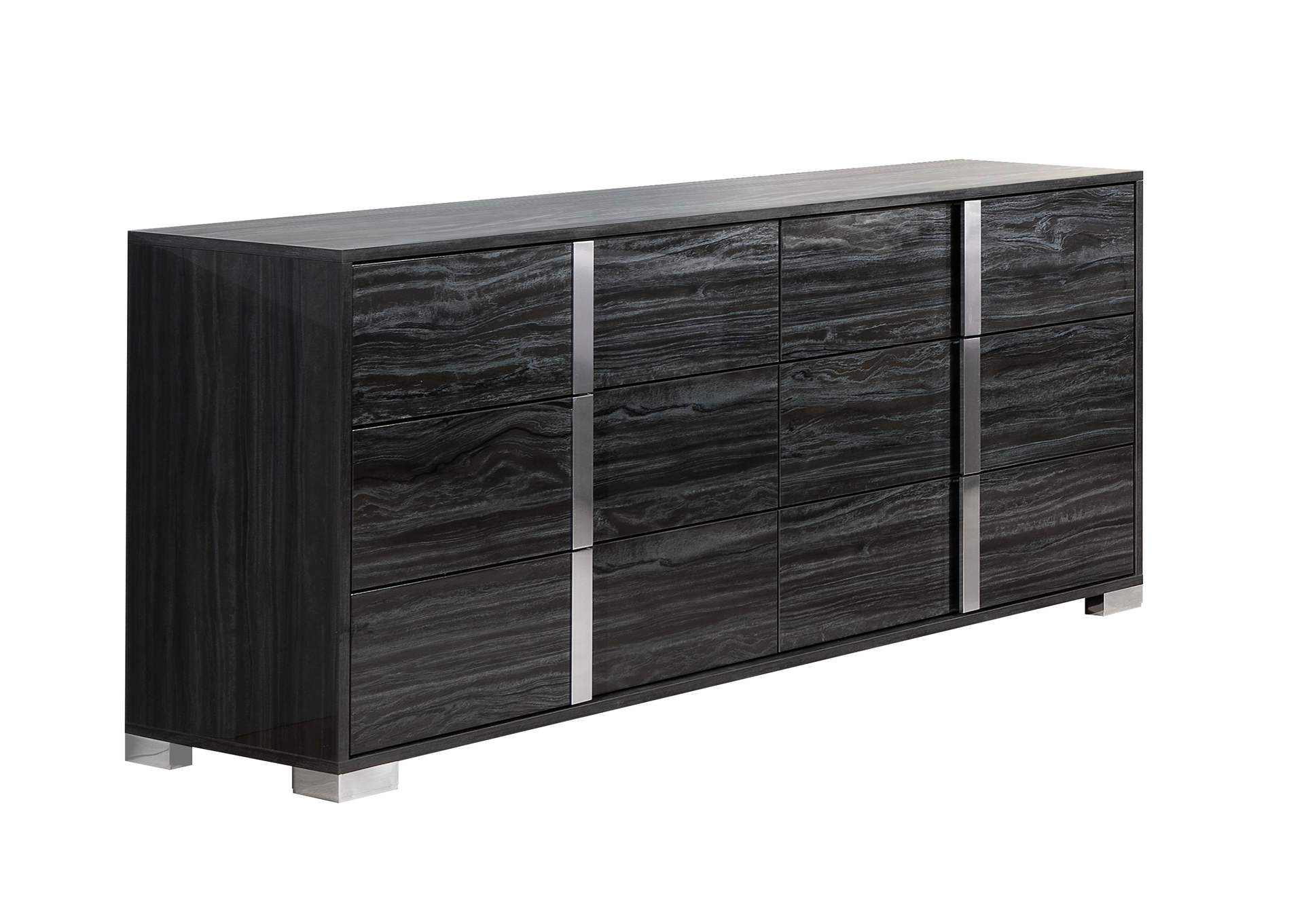 Alice Glossy Gray Nightstand Left image 4