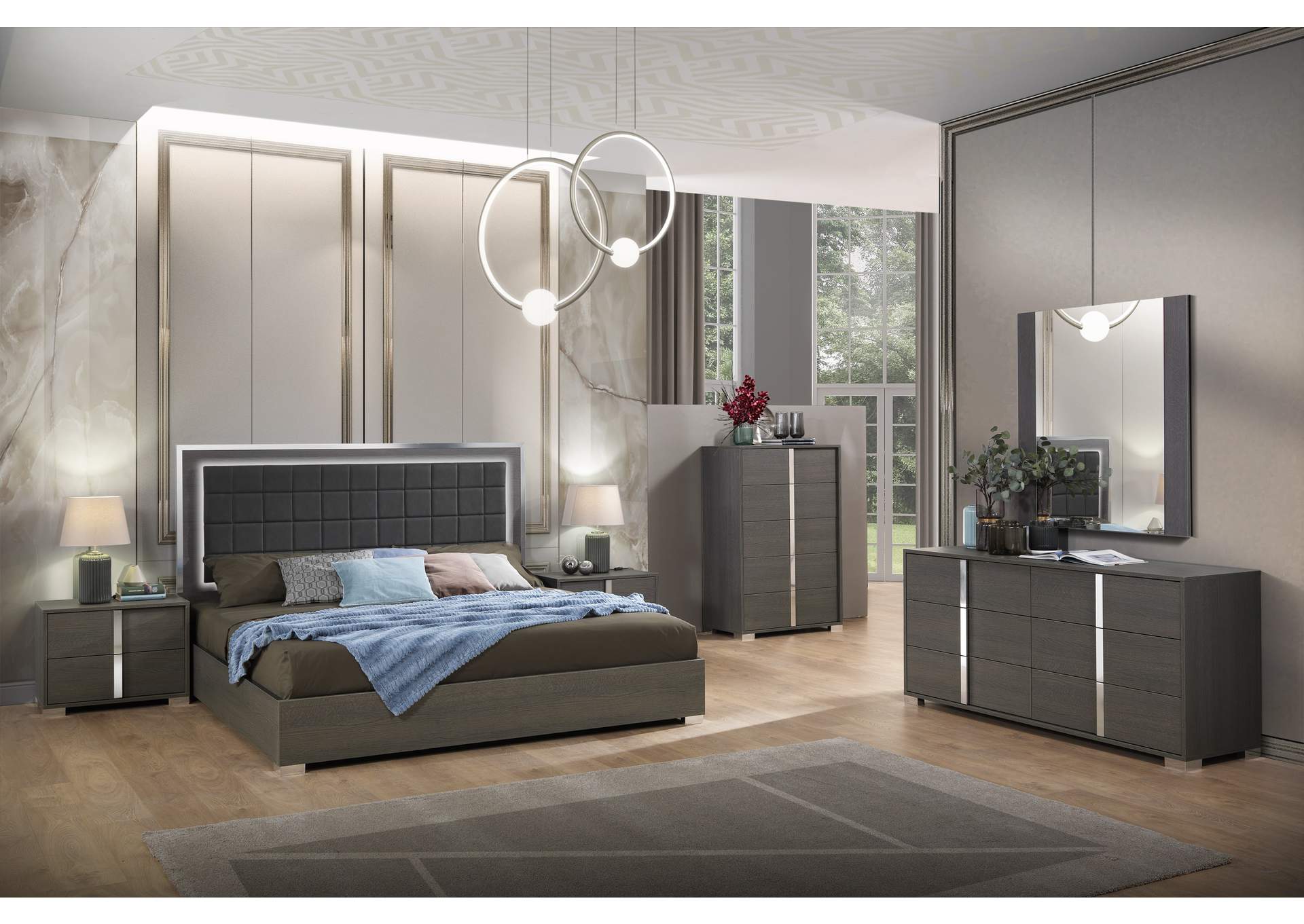 Alice Matte Gray Queen Bed image 1