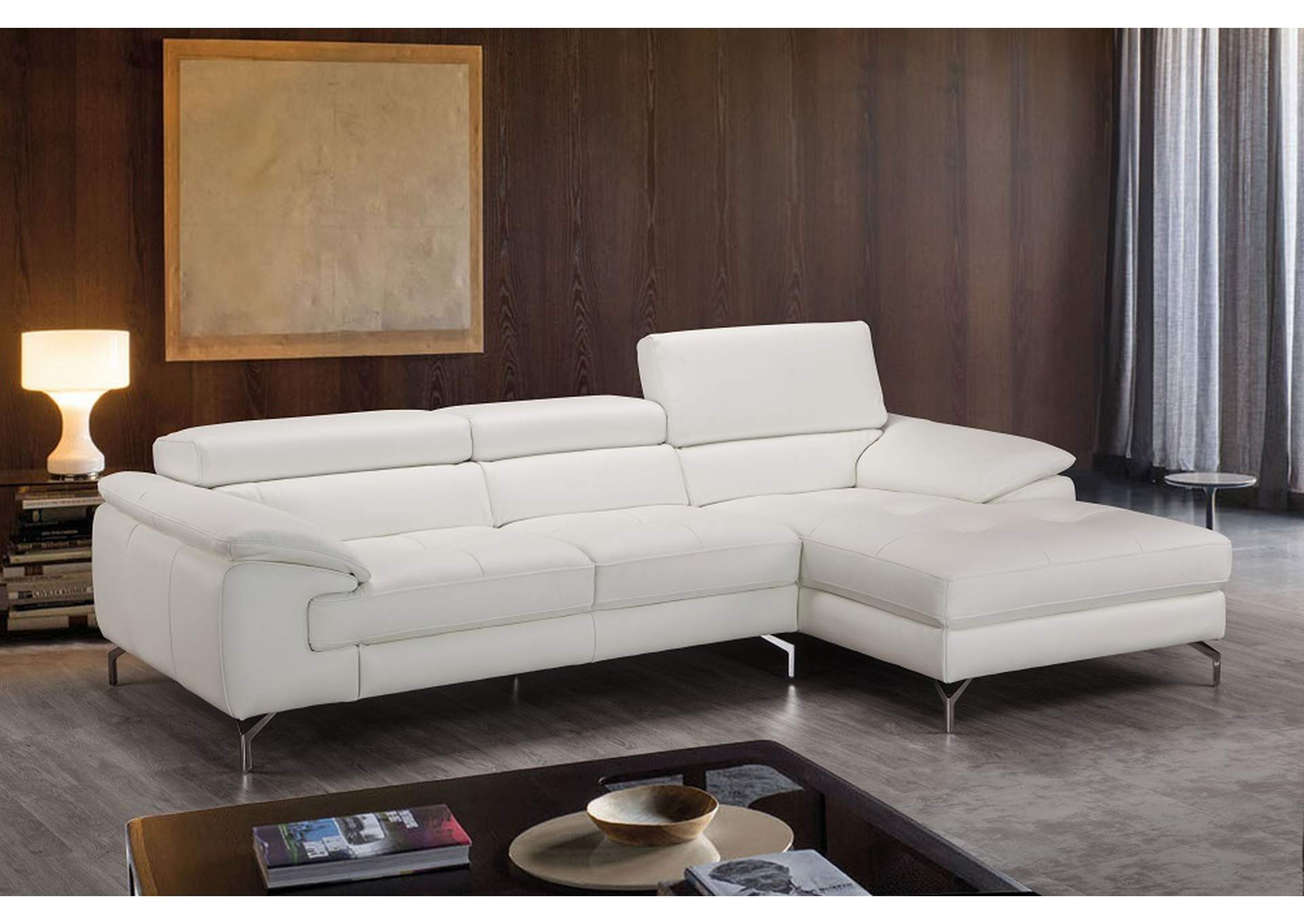 Alice Premium Leather Sectional In Right Facing Chaise image 1
