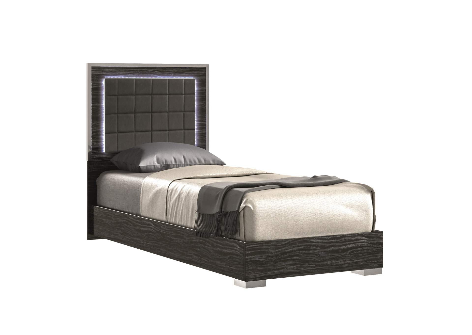 Alice Glossy Gray Full Bed image 1
