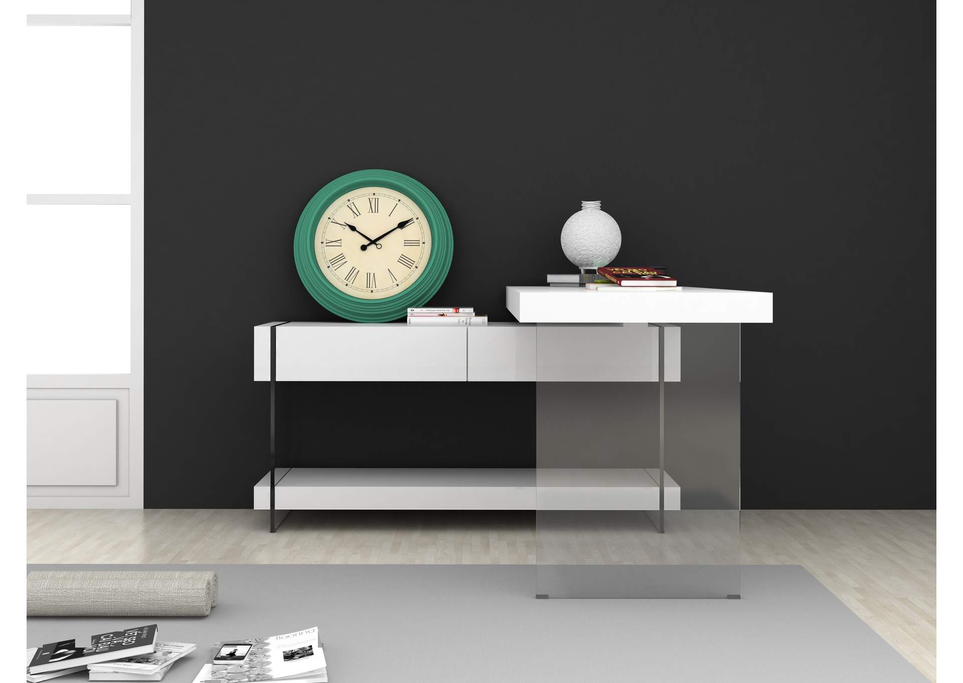 Cloud Desk White High Gloss image 8