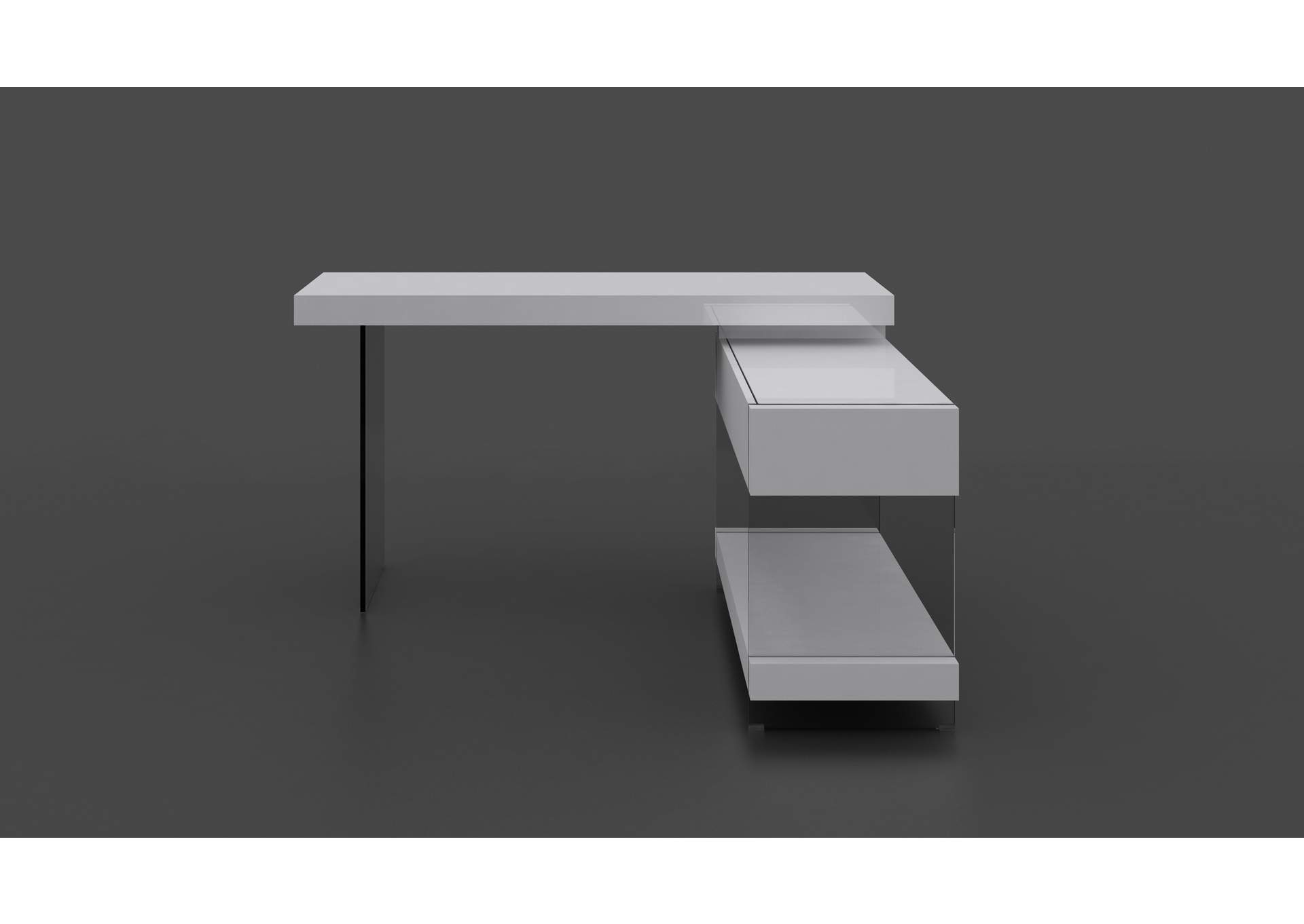 Cloud Desk White High Gloss image 4