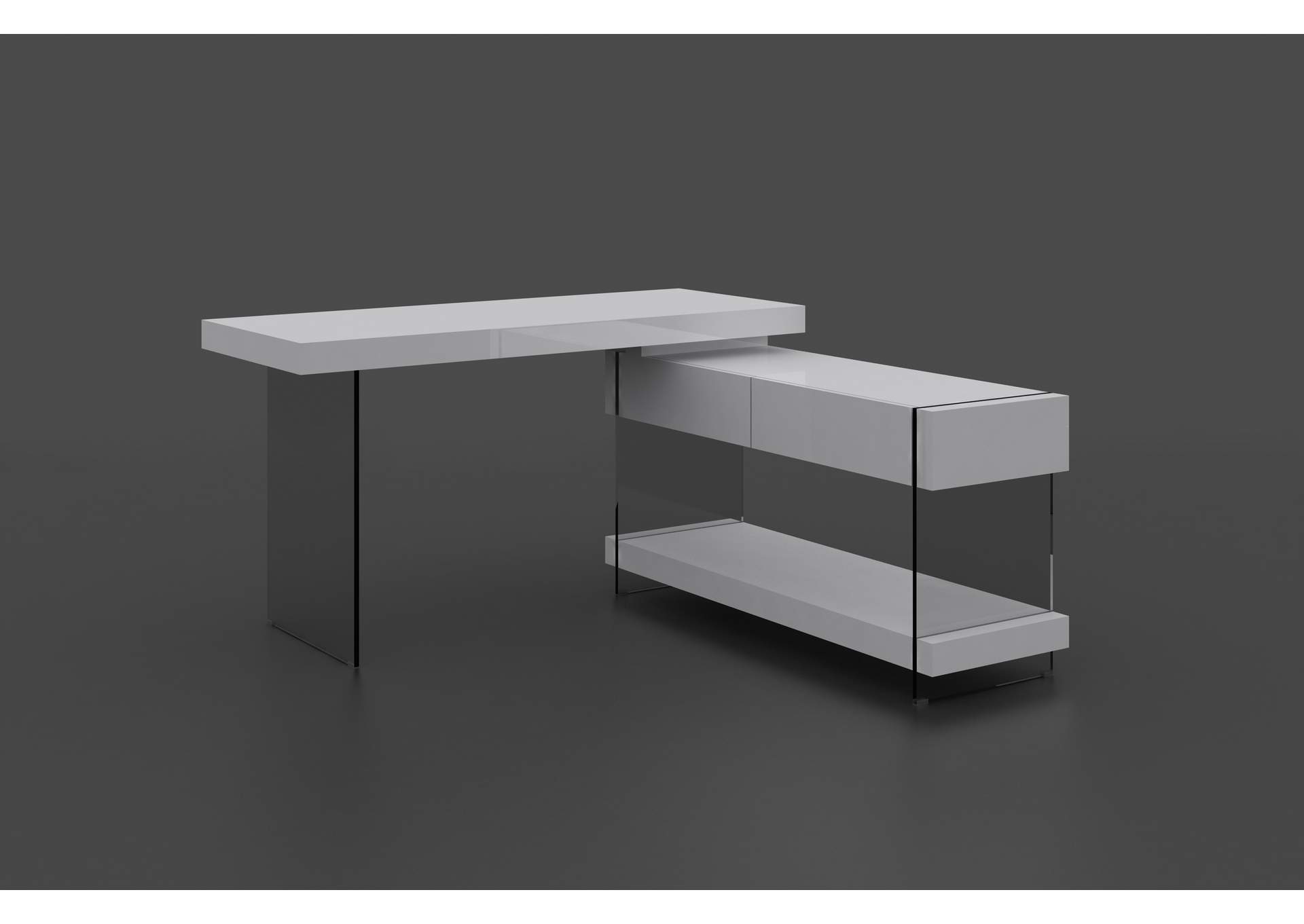 Cloud Desk White High Gloss image 3