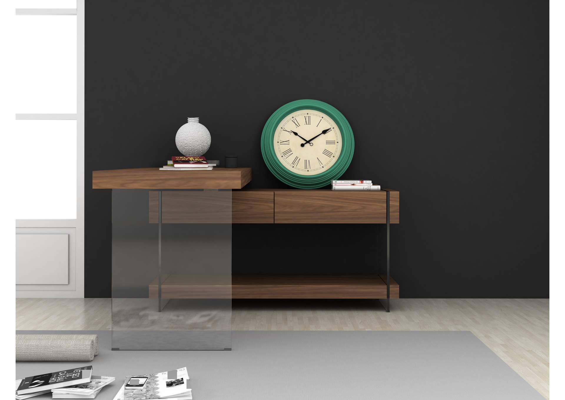 Elm Desk White High Gloss image 5