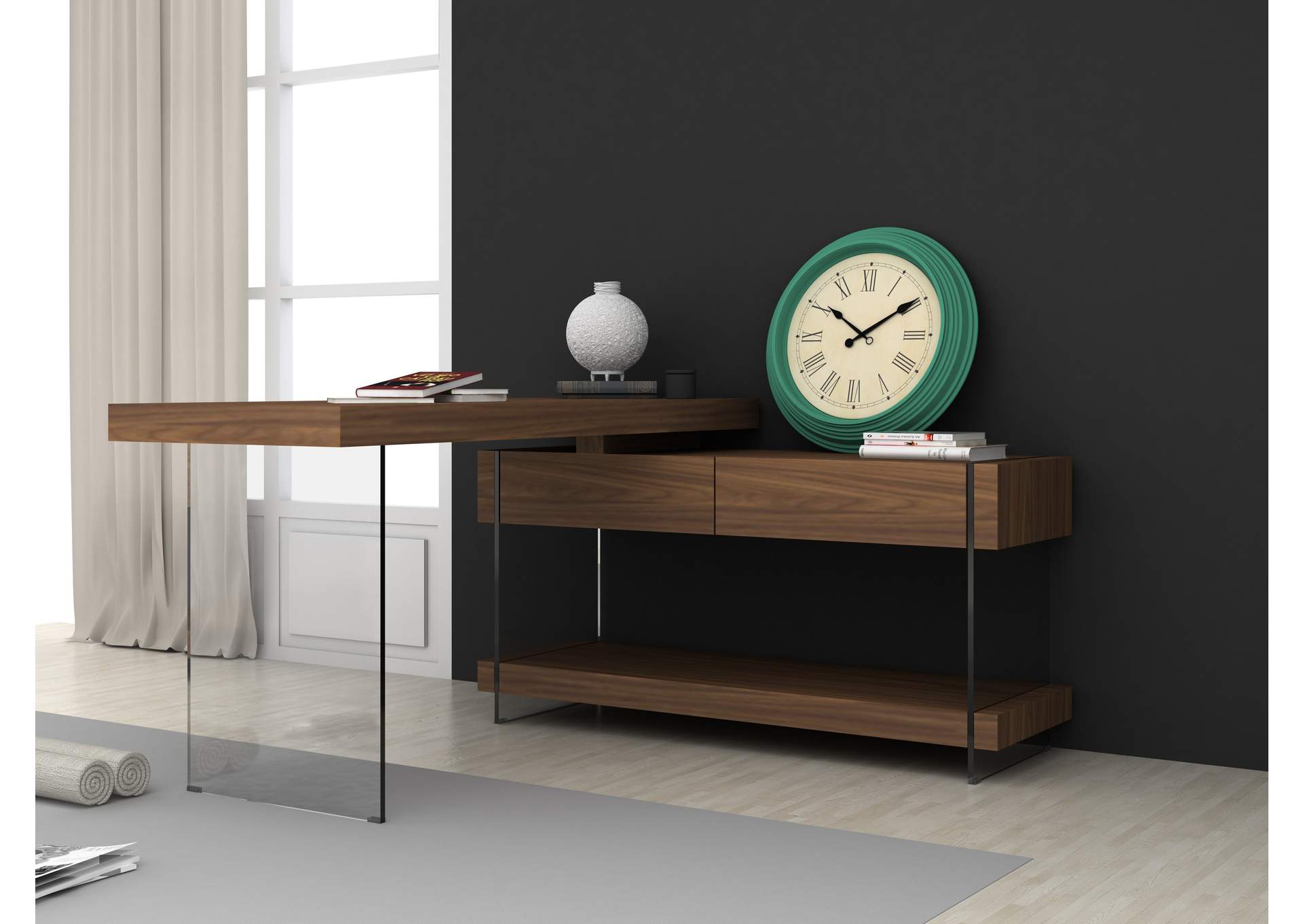 Elm Desk White High Gloss image 10