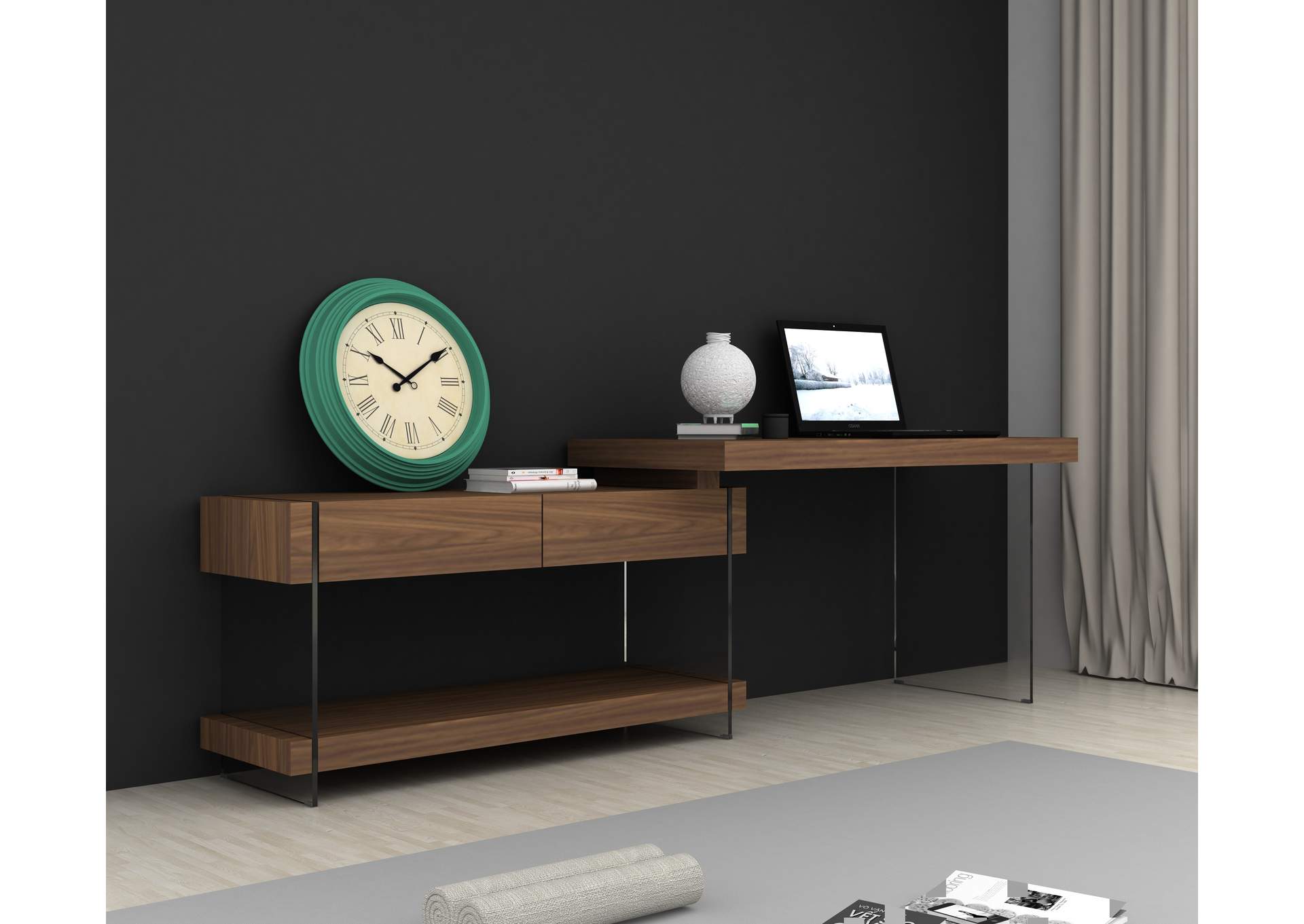 Elm Desk White High Gloss image 12