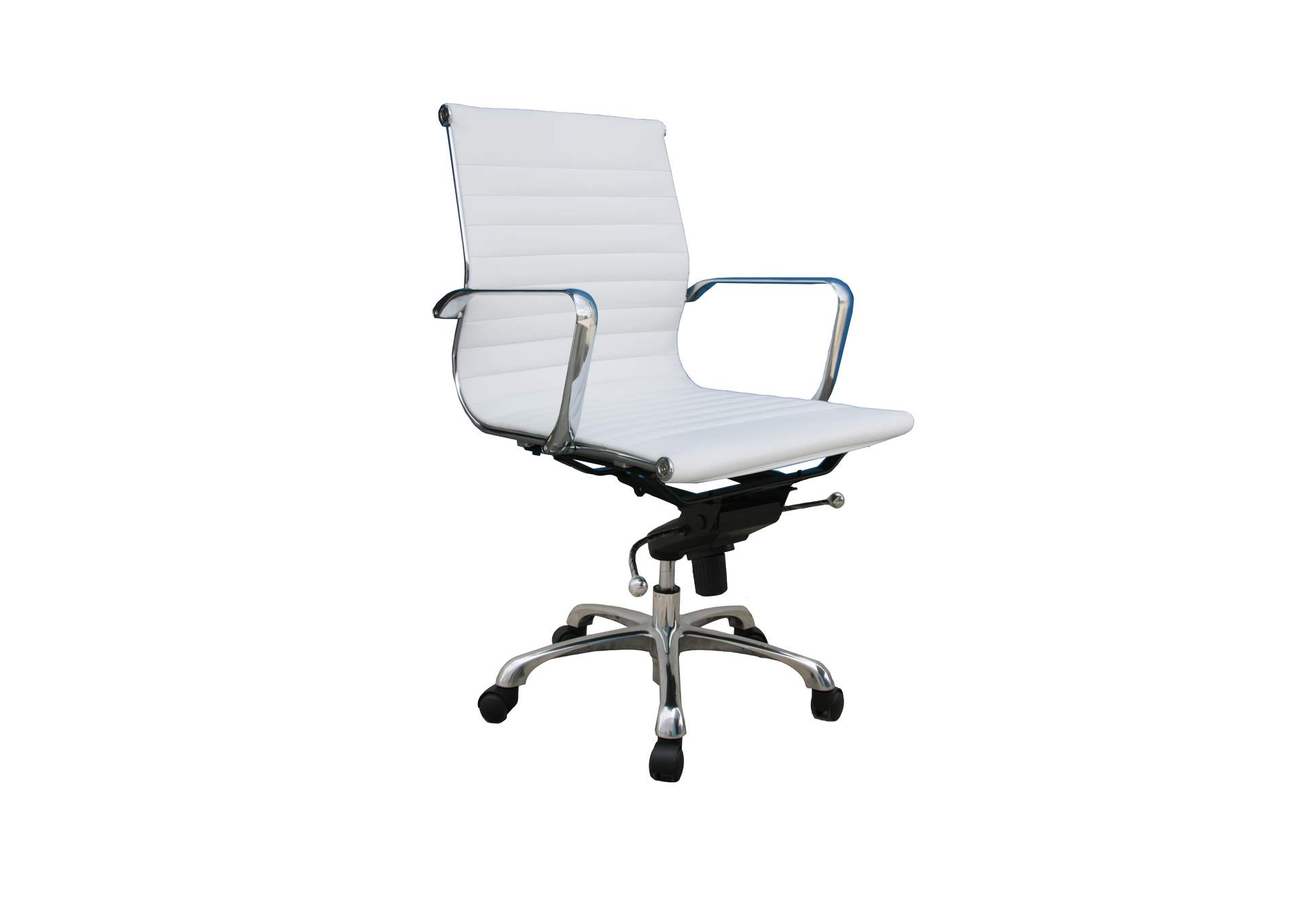 Comfy Low Back White Office Chair image 1