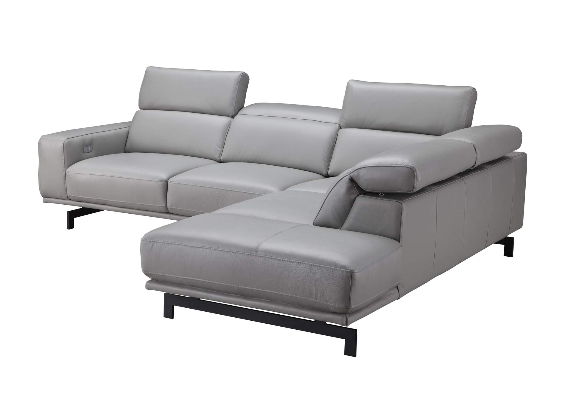 Davenport Light Grey Sectional In Right Facing image 3
