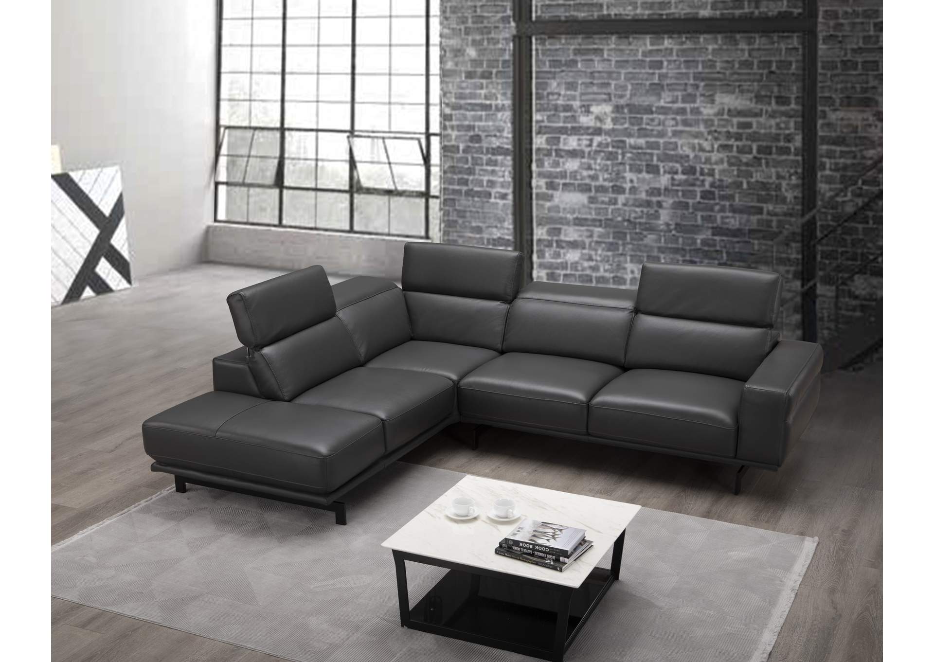Davenport Slate Grey Sectional In Left Facing image 3