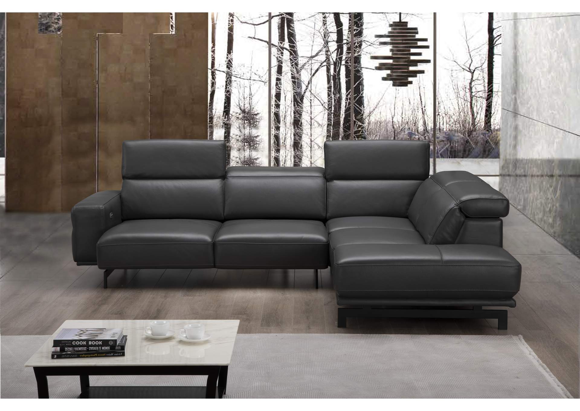 Davenport Slate Grey Sectional In Right Facing image 4