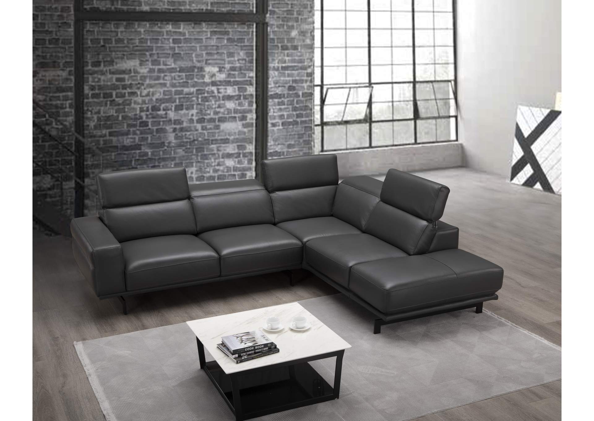 Davenport Slate Grey Sectional In Right Facing image 3
