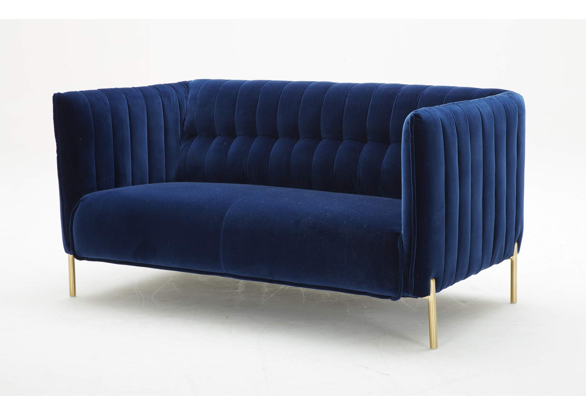 Deco Loveseat Seat In Blue Fabric image 3