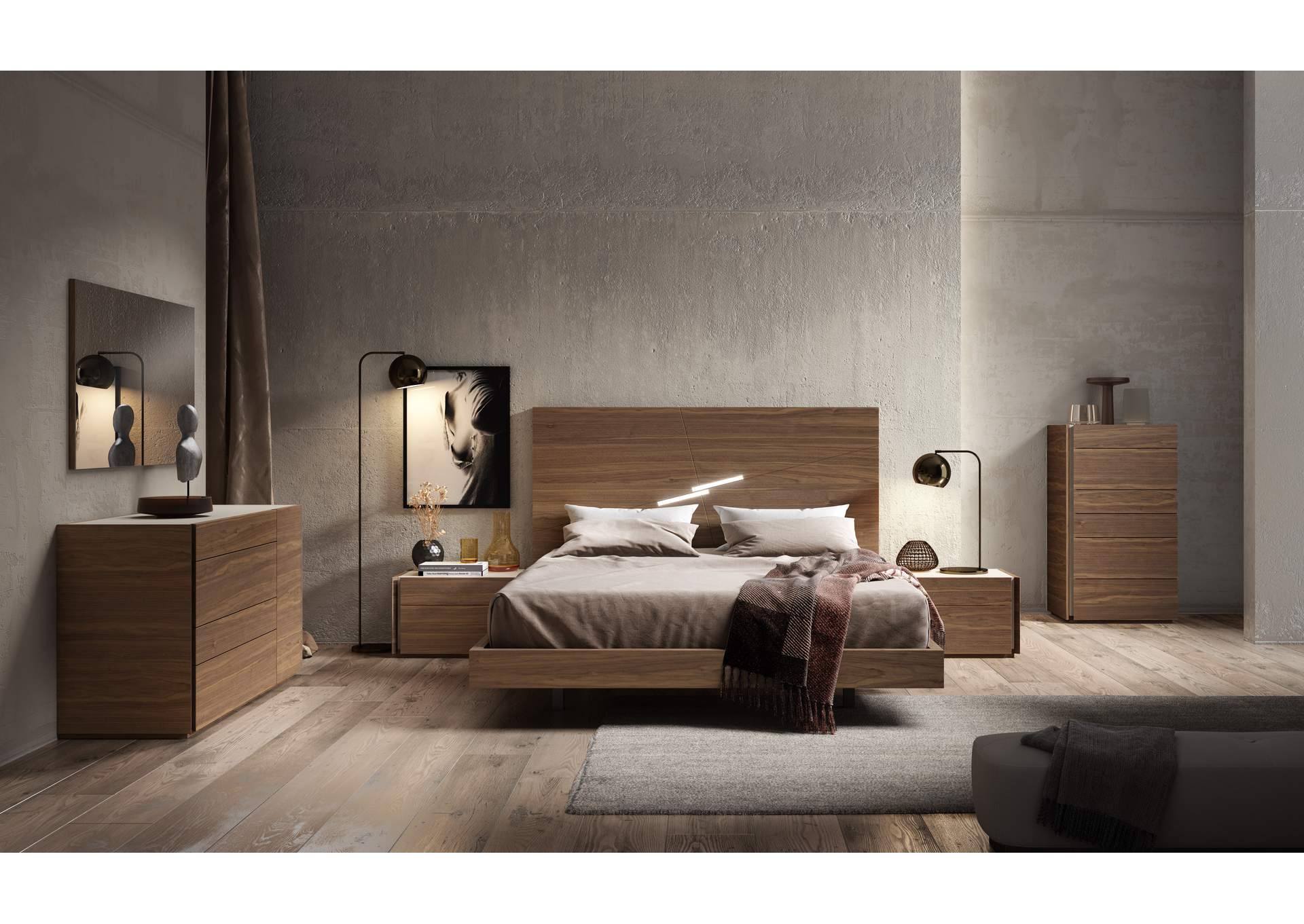 Faro King Size Bed In Walnut image 3