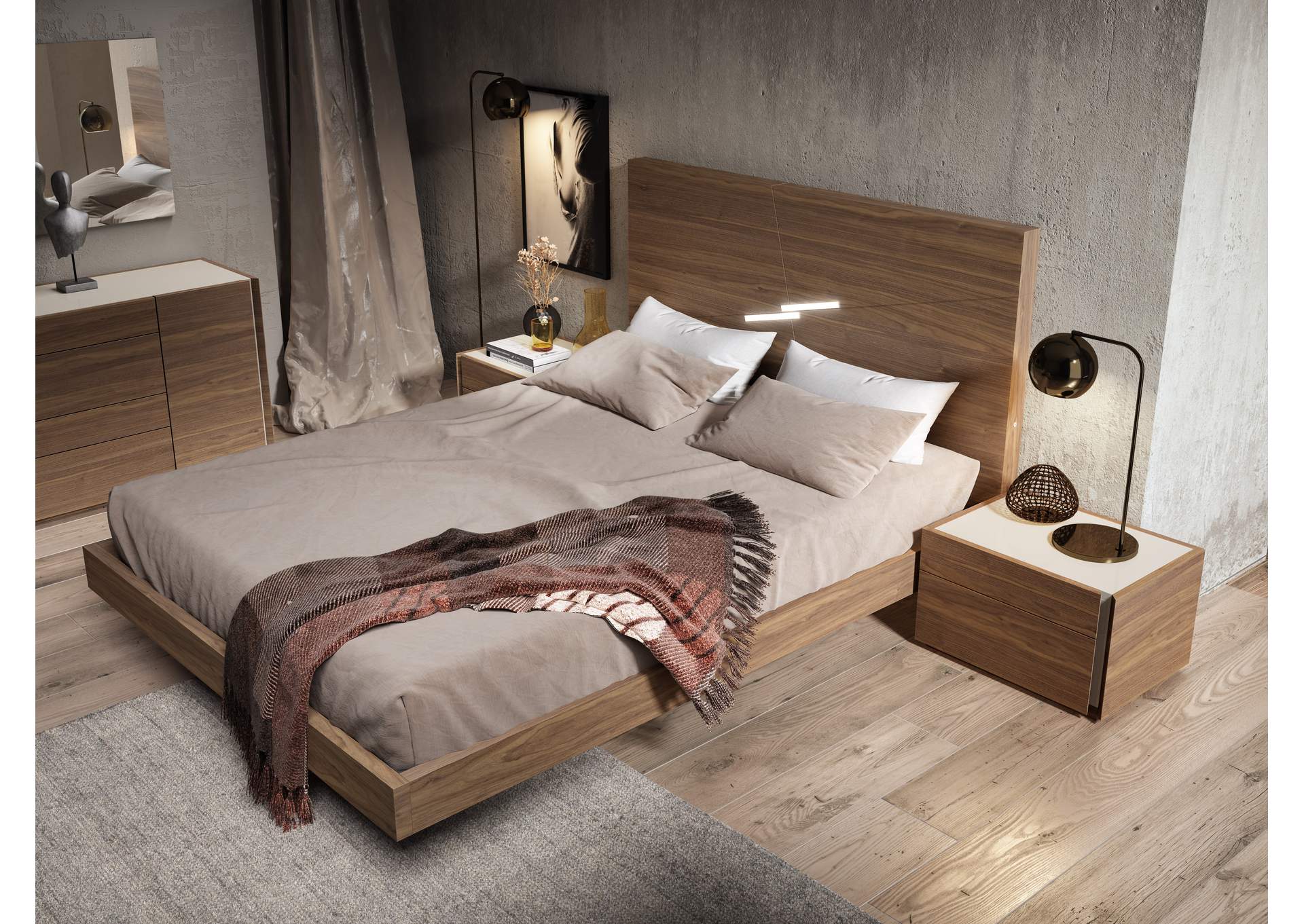 Faro King Size Bed In Walnut image 4