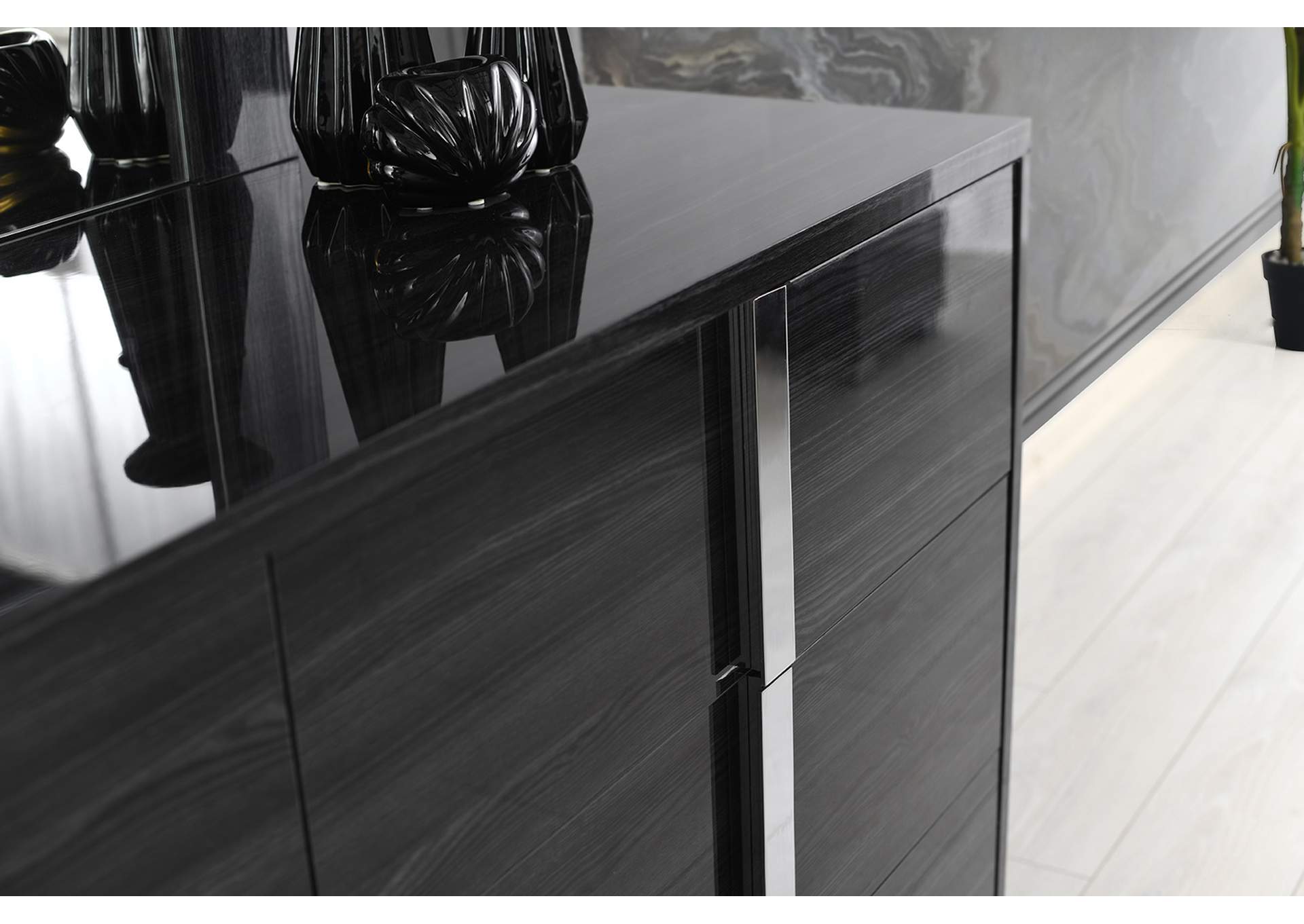 Giulia  Nightstand Left Facing In Glossy Gray image 8