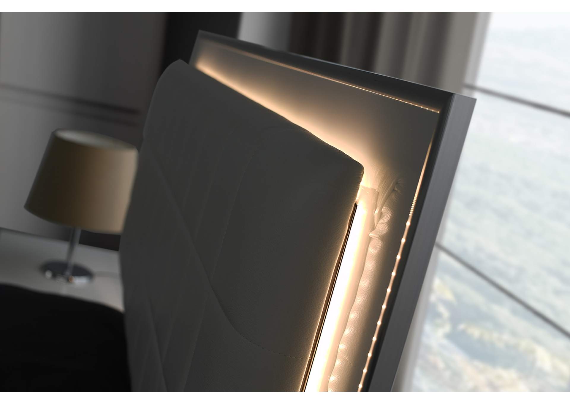 Giulia  Nightstand Left Facing In Glossy Gray image 9