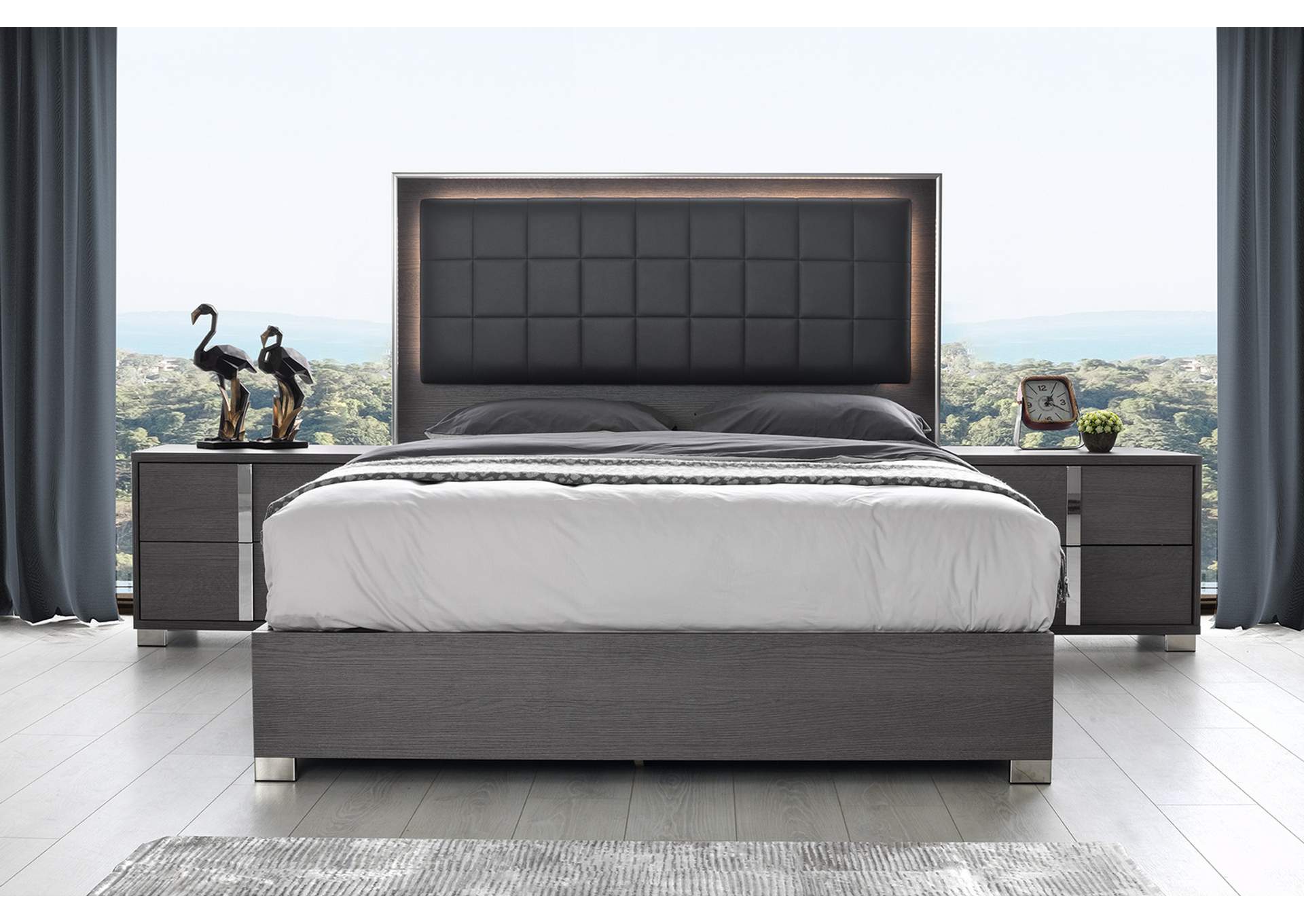Giulia Queen Bed In Matte Grey image 1