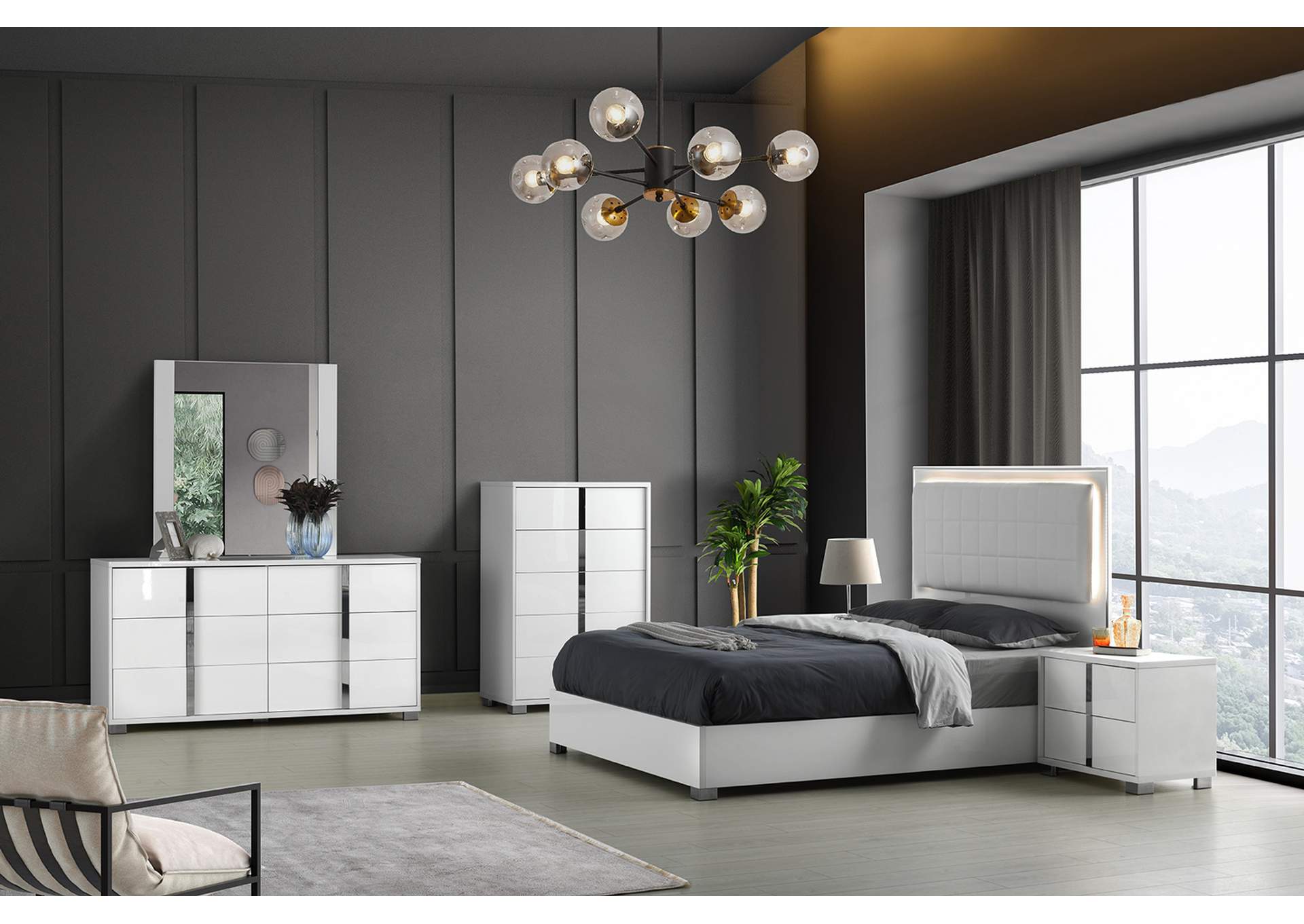Giulia Nightstand Left Facing In White image 1