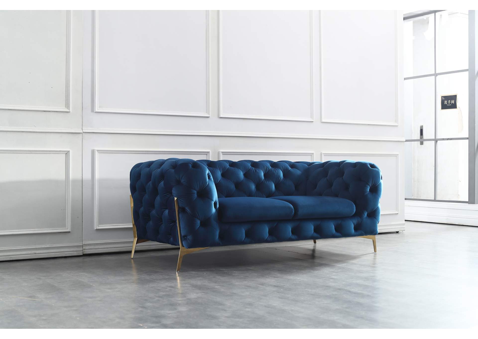 Glamour Loveseat Seat In Blue image 3