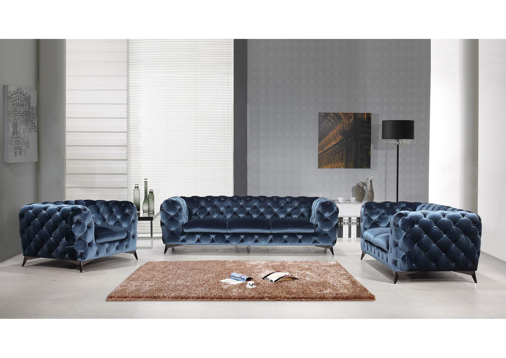 Glitz Love Seat In Blue image 1