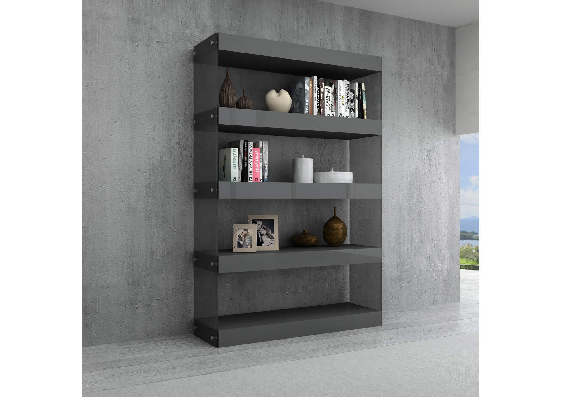 Cloud Curio Unit In Grey High Gloss image 1