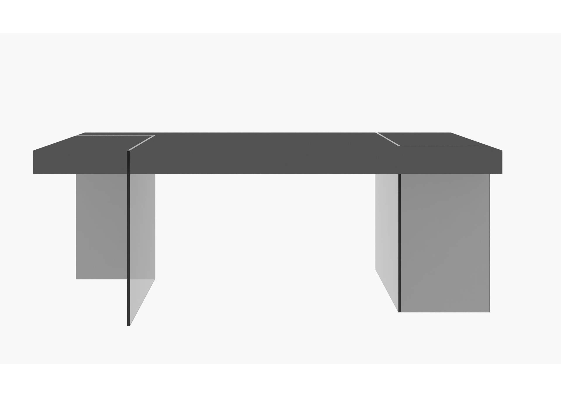 Cloud Modern Dining Table In Grey High Gloss image 3