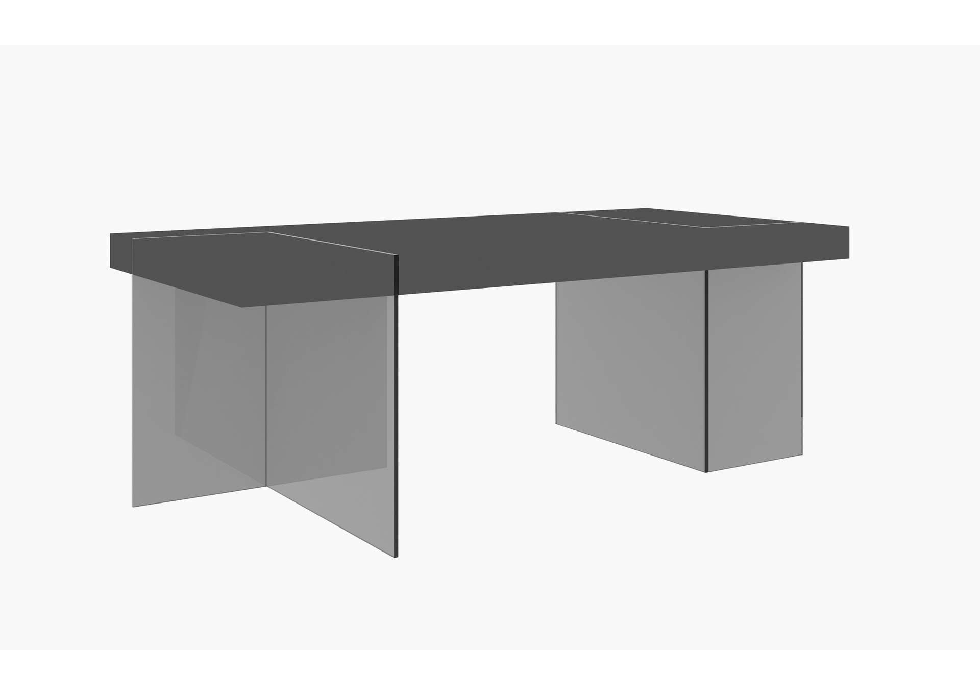 Cloud Modern Dining Table In Grey High Gloss image 1