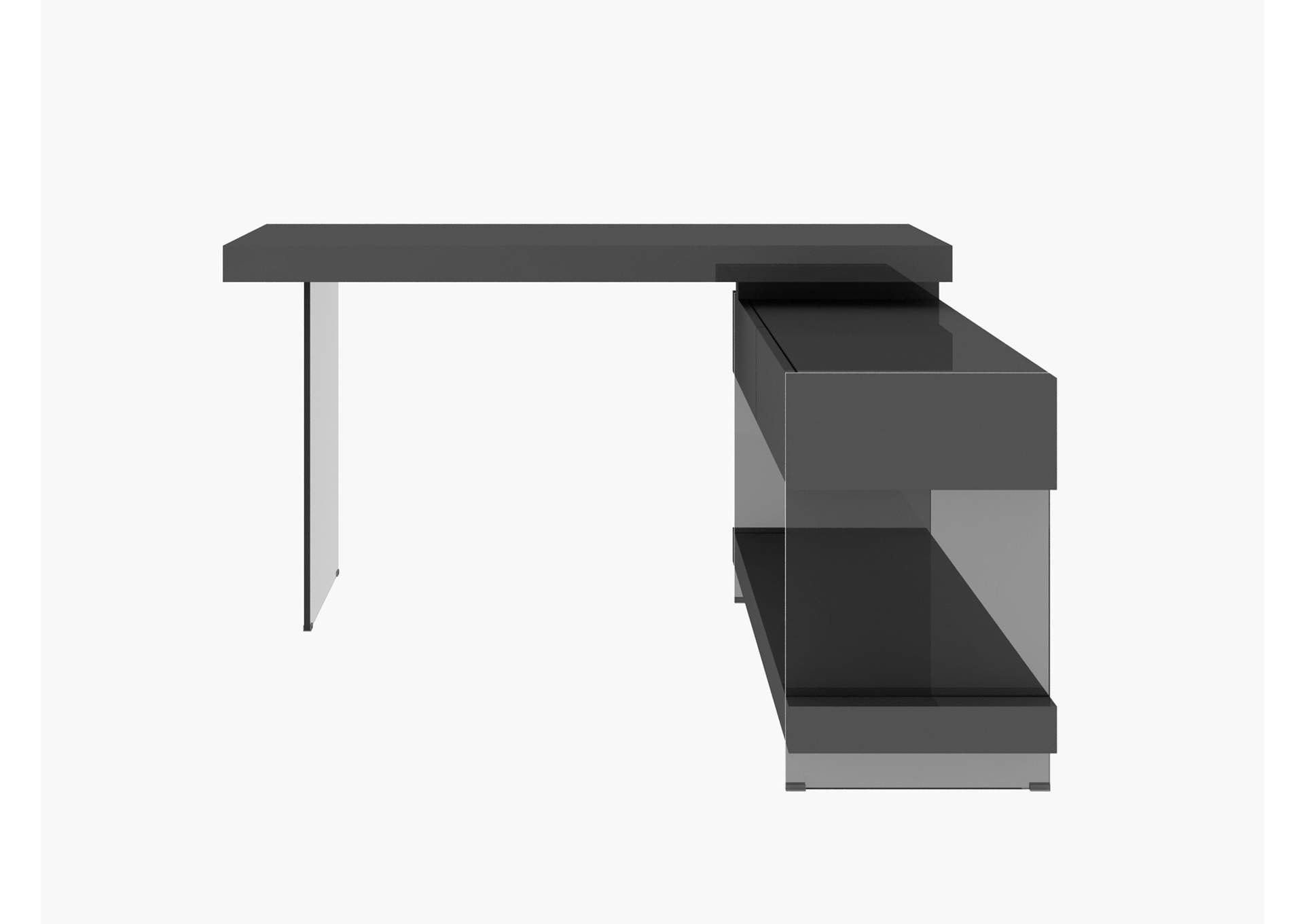 Cloud Desk In Grey High Gloss image 4
