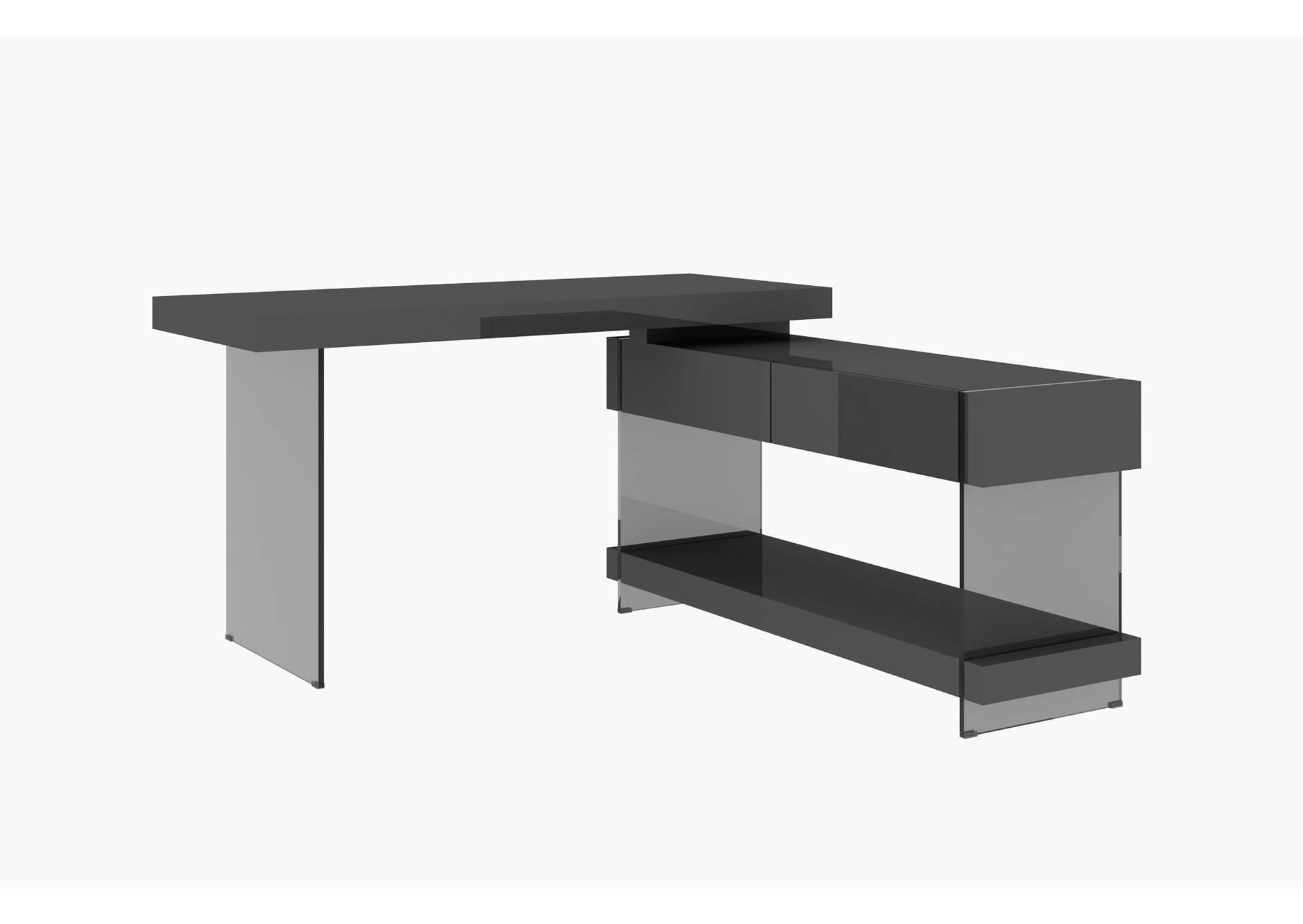 Cloud Desk In Grey High Gloss image 3