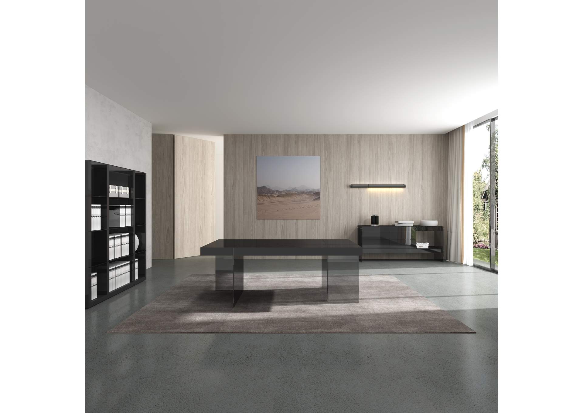 Cloud Modern Dining Table In Grey High Gloss image 7