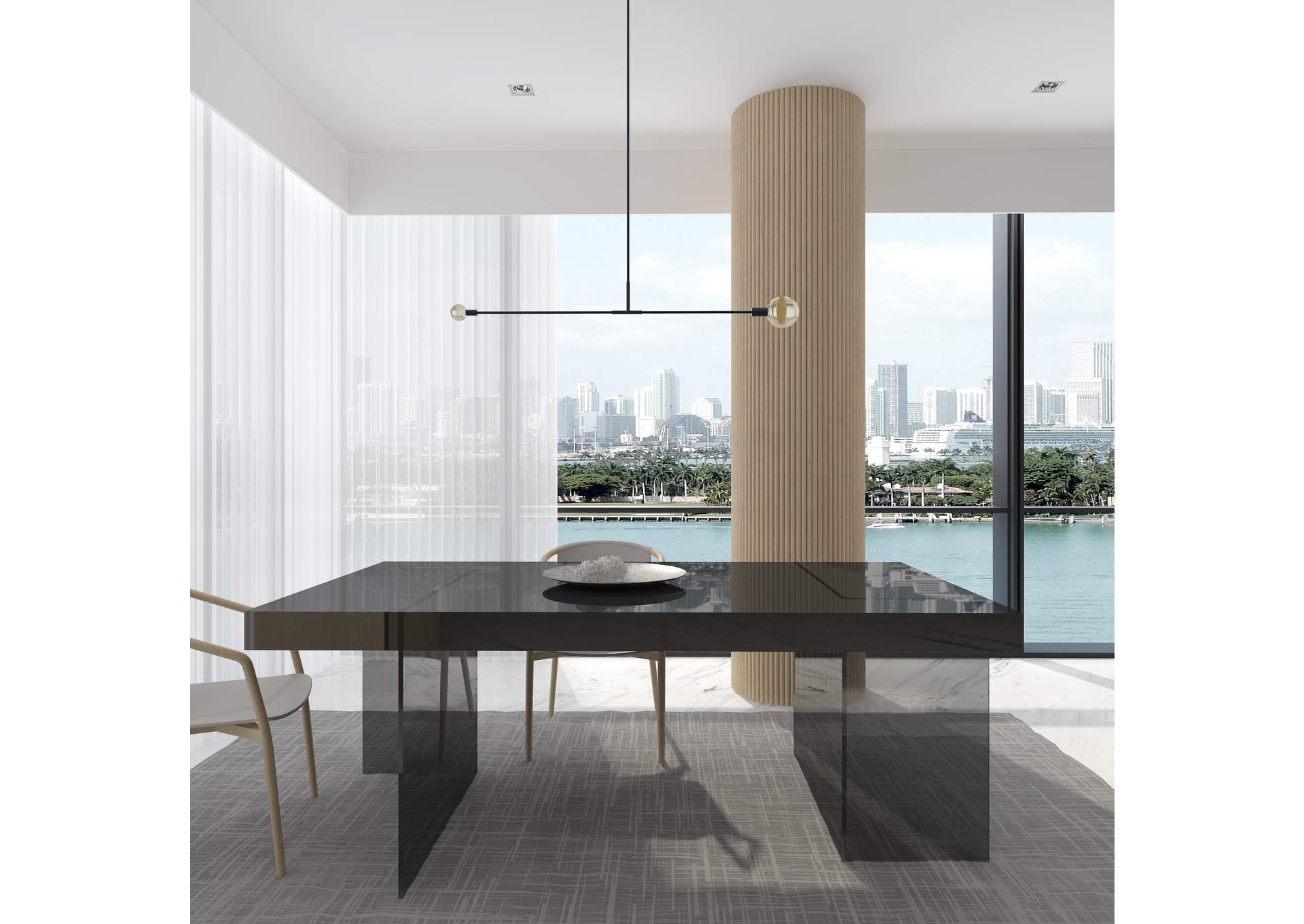 Cloud Modern Dining Table In Grey High Gloss image 4