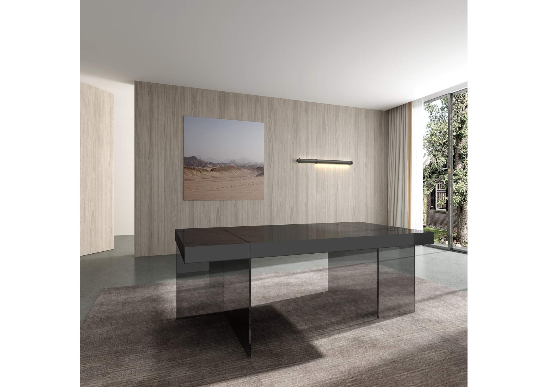 Cloud Modern Dining Table In Grey High Gloss image 6