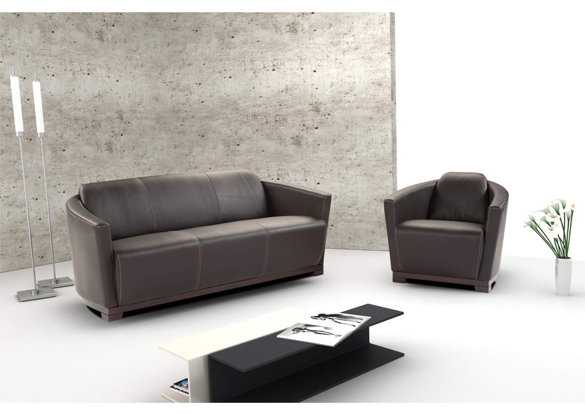 Hotel Chair In Black Italian Leather image 1