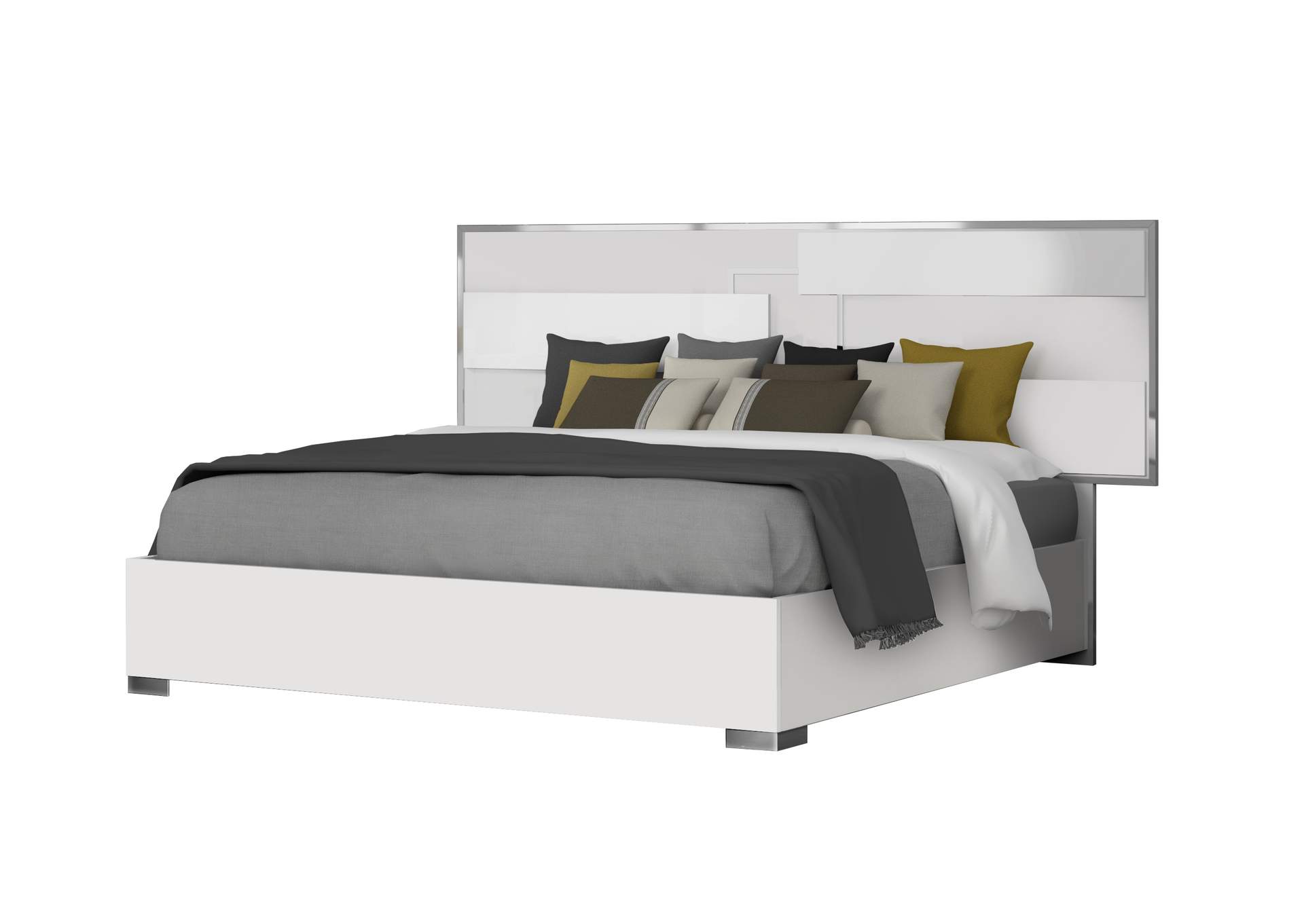 Infinity Premium King Bed In Bianco Lucido image 1