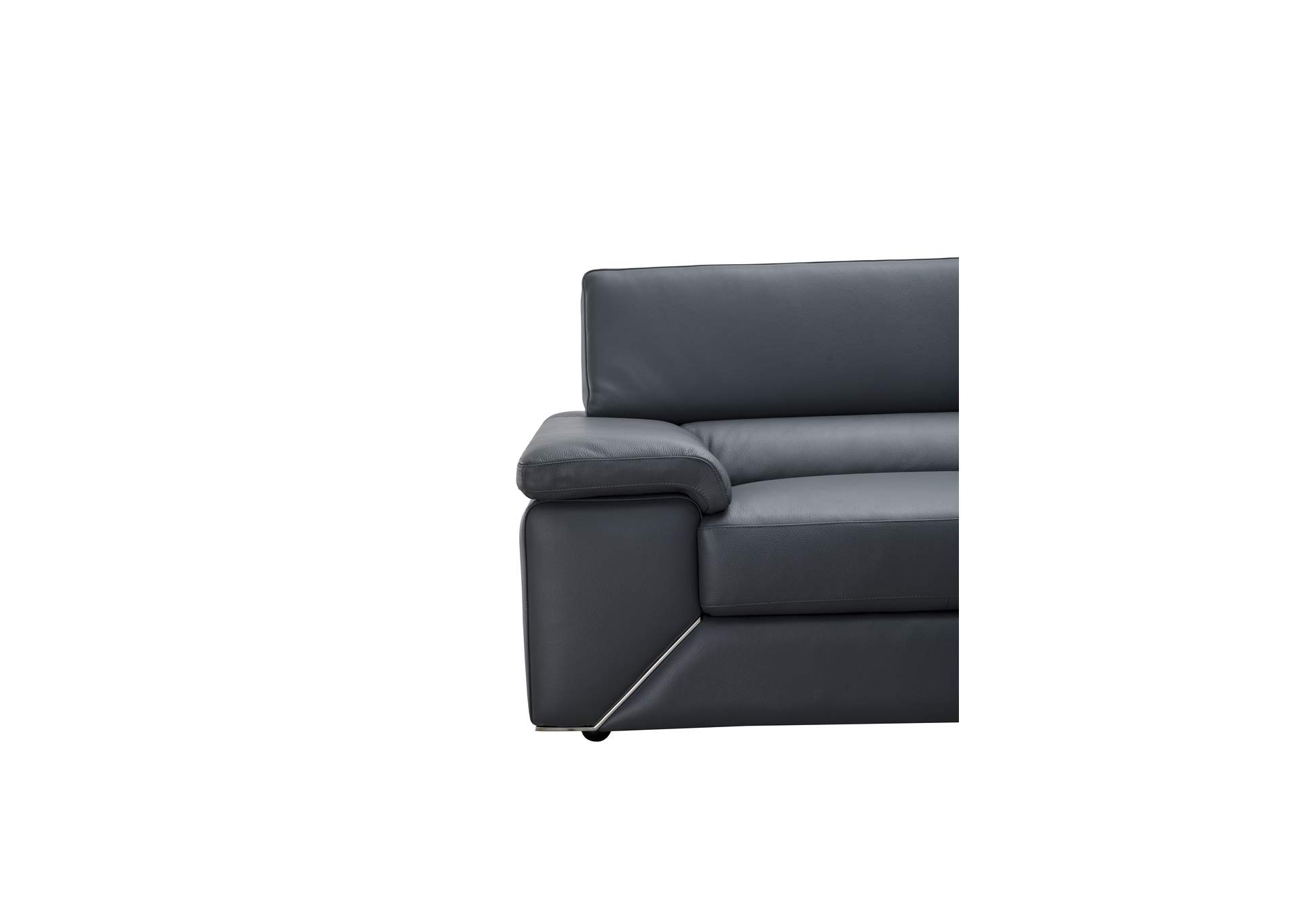 Kobe Right Facing Leather Sectional In Blue Grey image 1