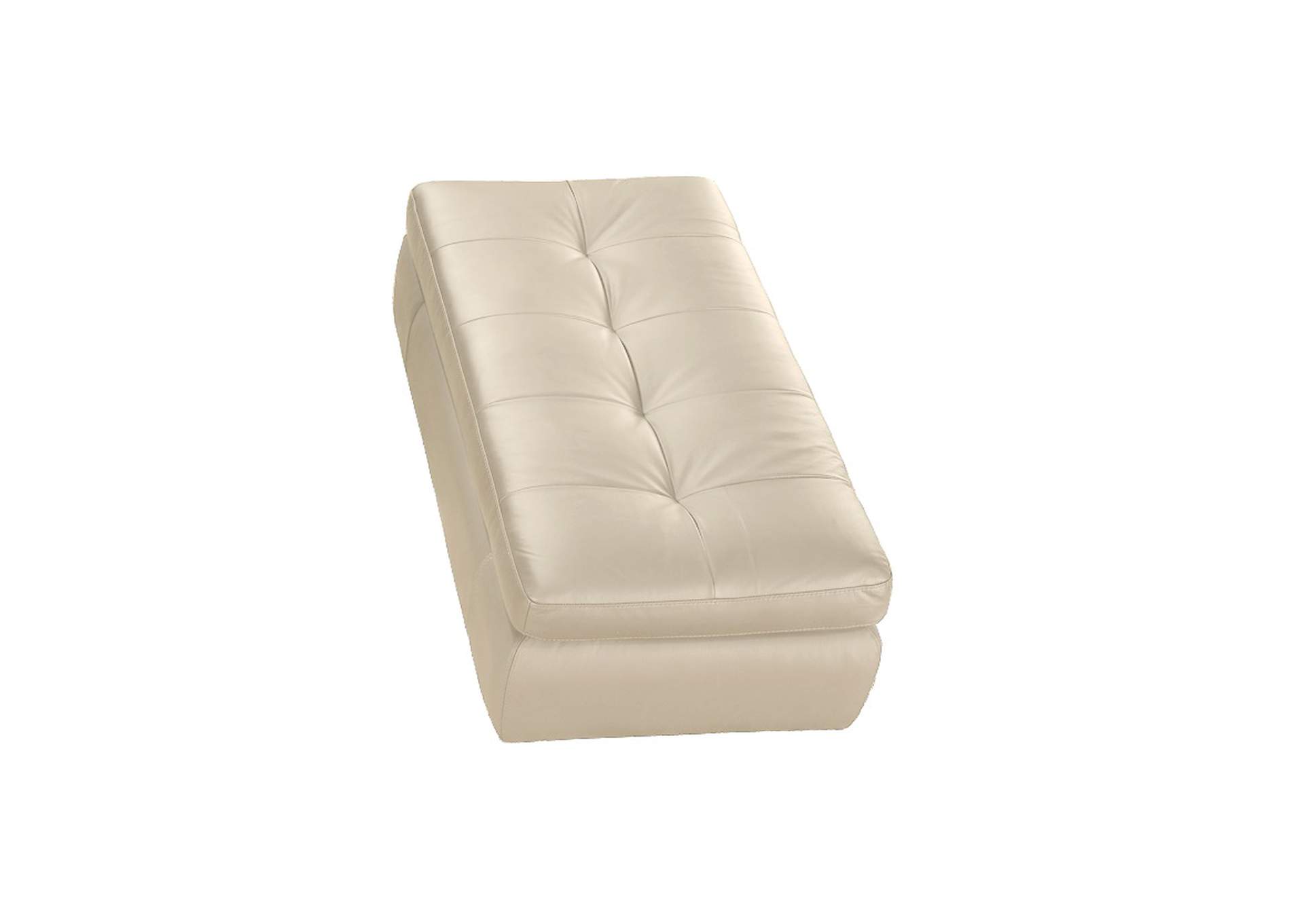 397 Italian Leather Ottoman In Beige Color image 3