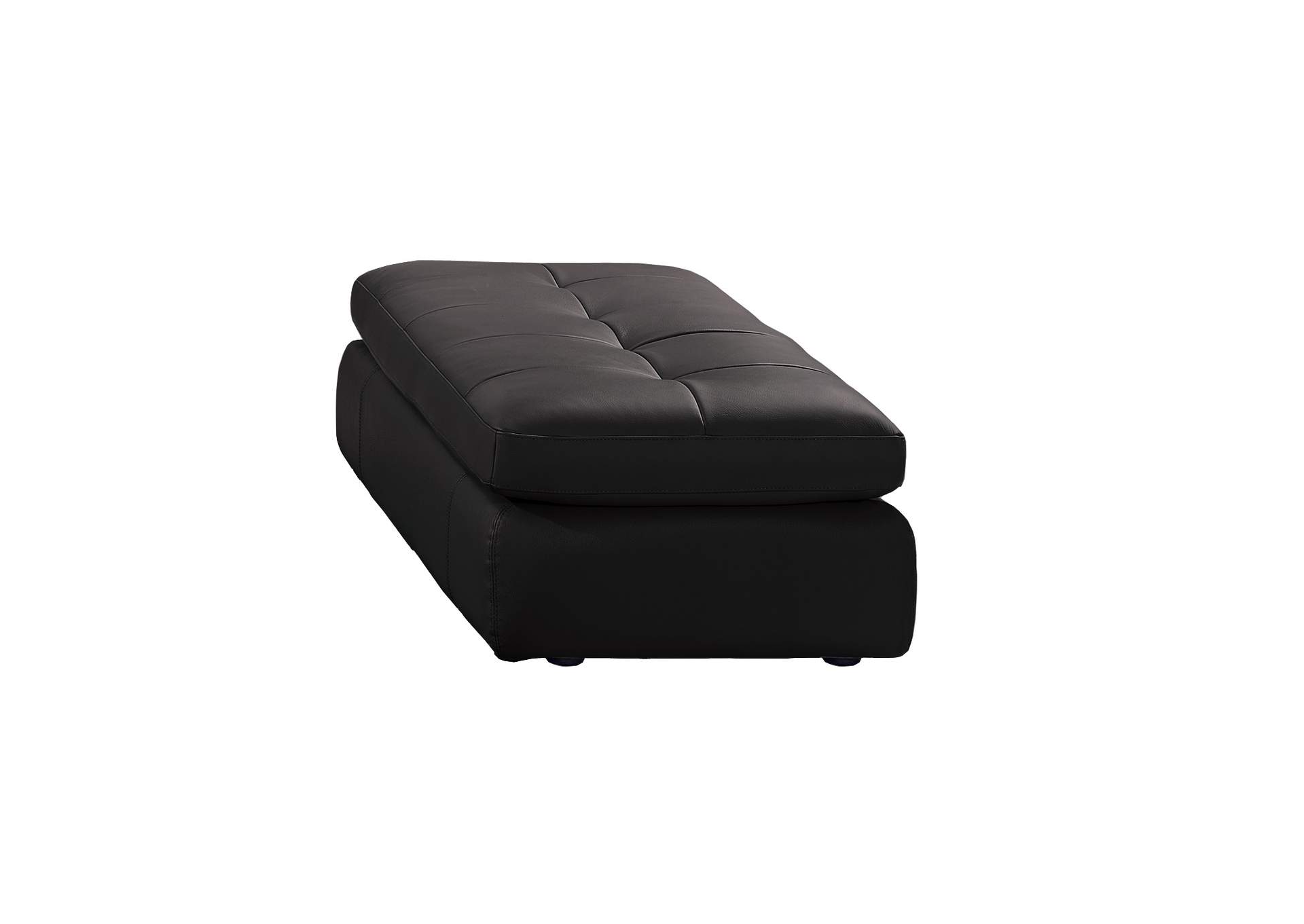 397 Italian Leather Ottoman In Chocolate Color image 1