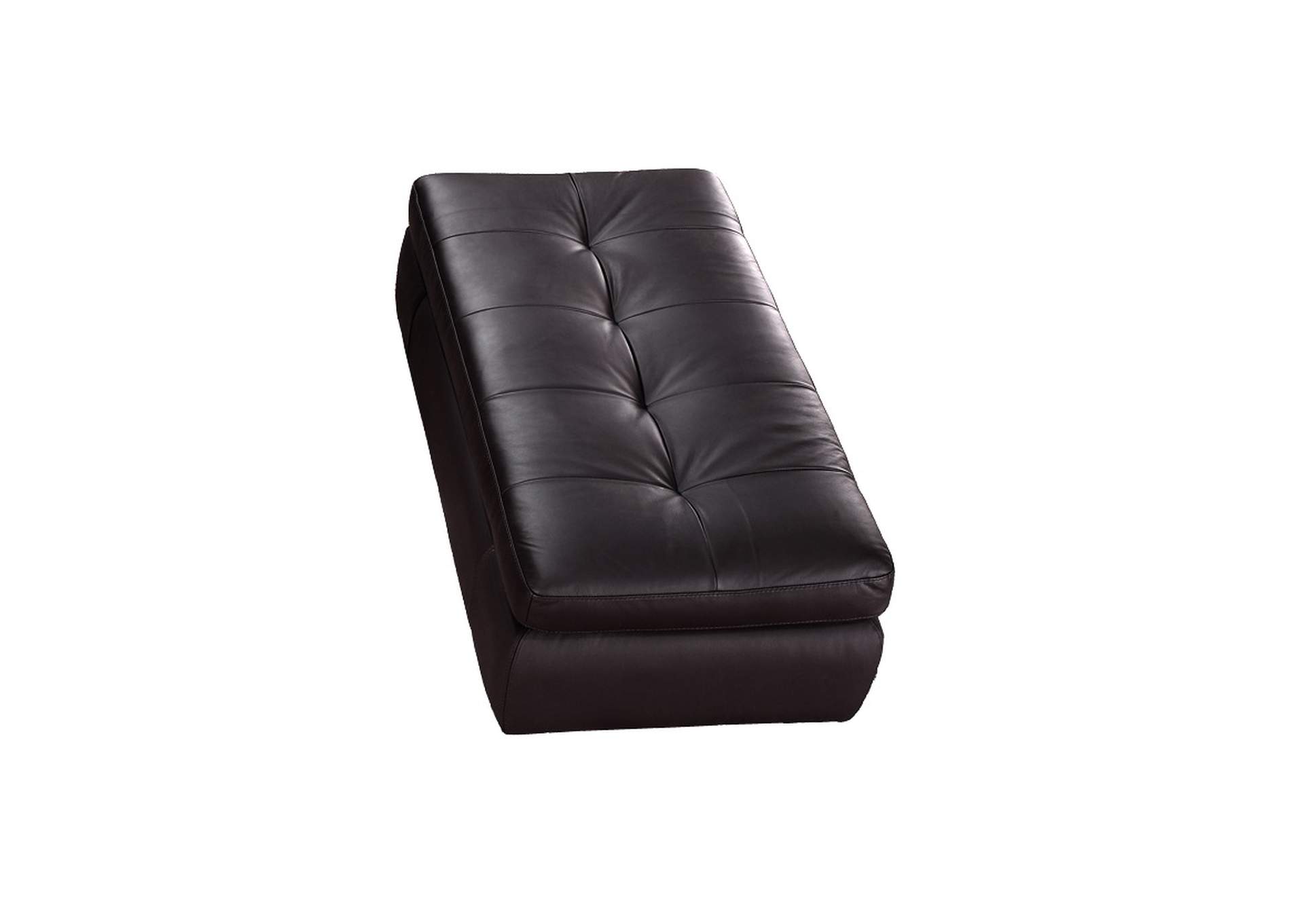 397 Italian Leather Ottoman In Chocolate Color image 3