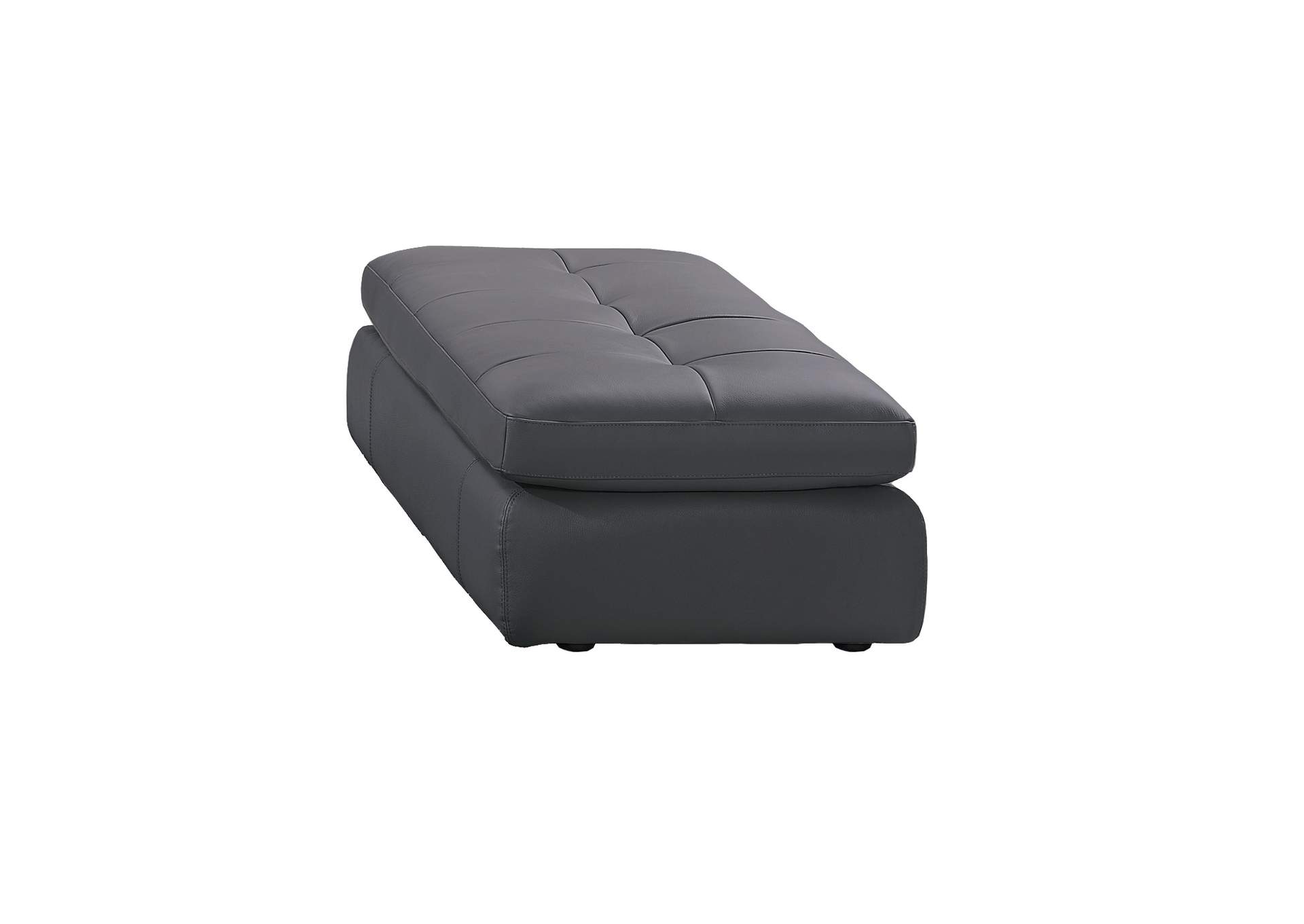 397 Italian Leather Ottoman In Grey Color image 3