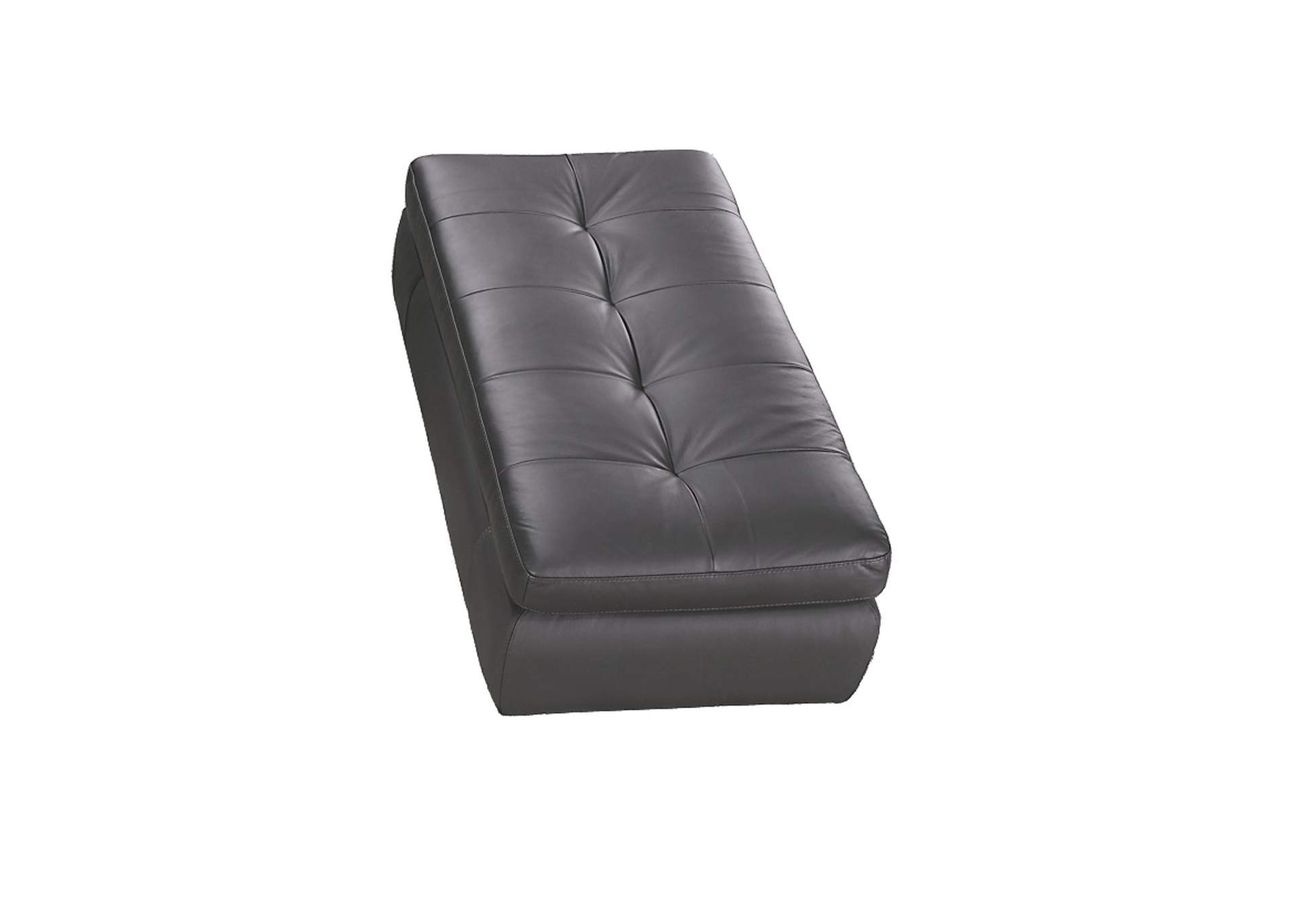 397 Italian Leather Ottoman In Grey Color image 4