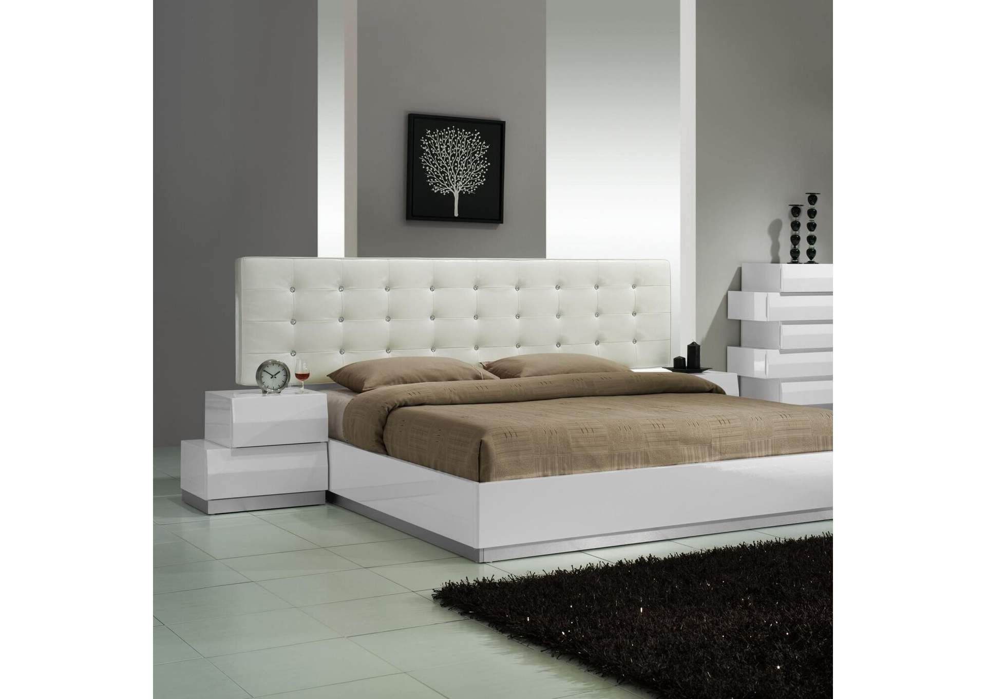 Milan Left Facing  Nightstand In White image 4