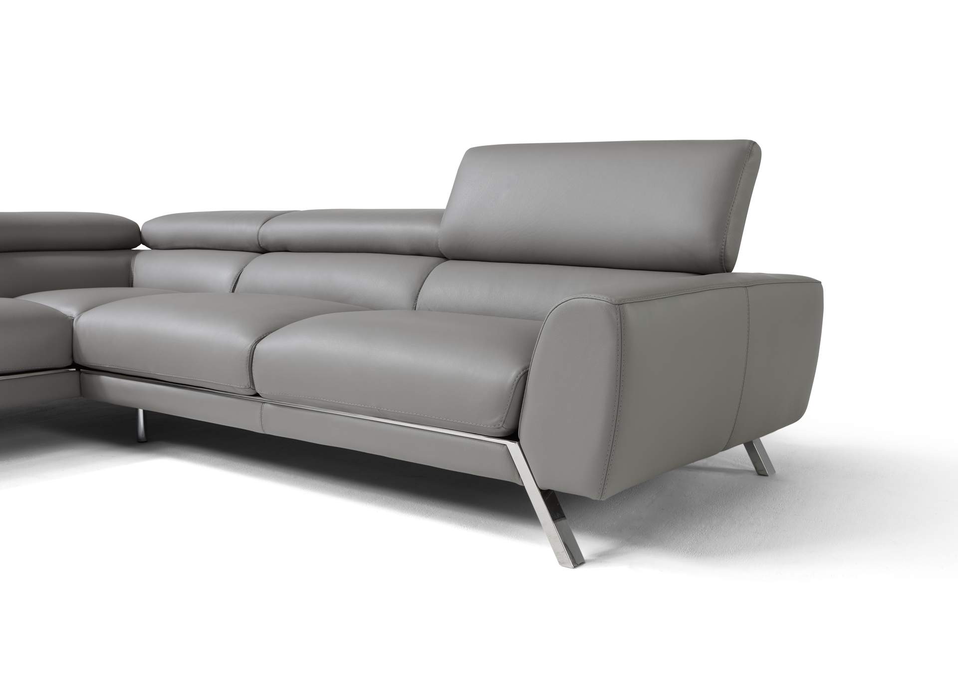 Mood Grey Leather Sectional Left Hand Facing image 7