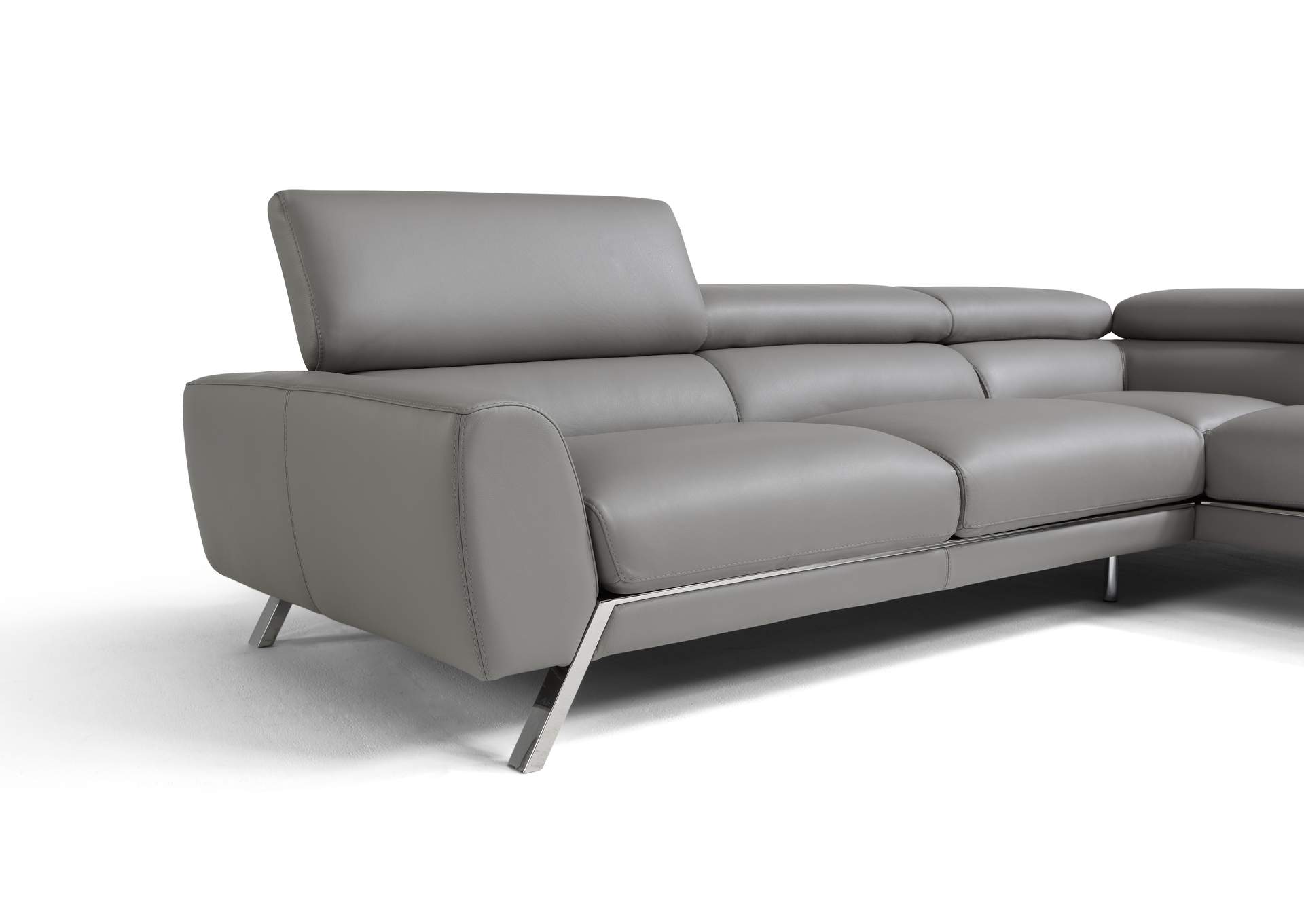 Mood Grey Leather Sectional Right Hand Facing image 7