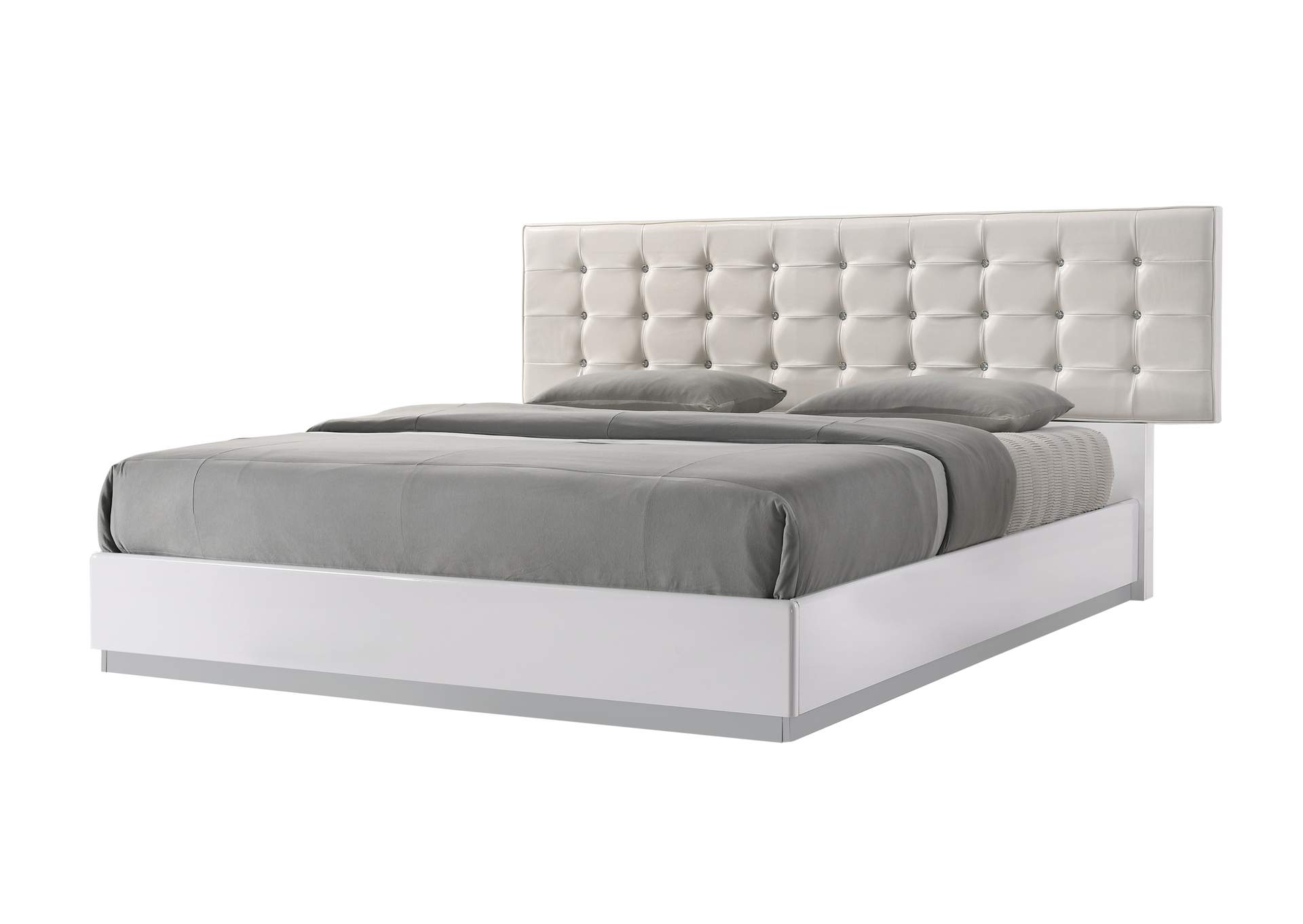 Milan Queen Size Bed In White image 1