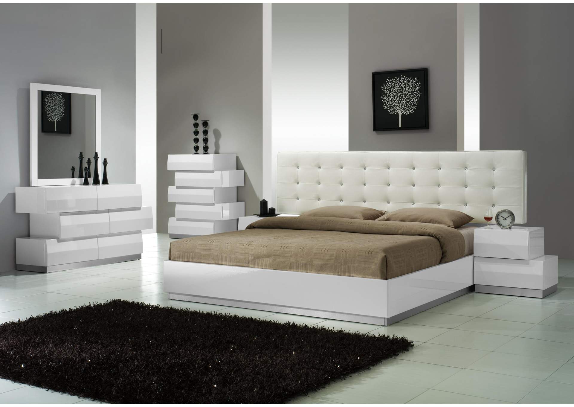 Milan Dresser & Mirror In White image 4