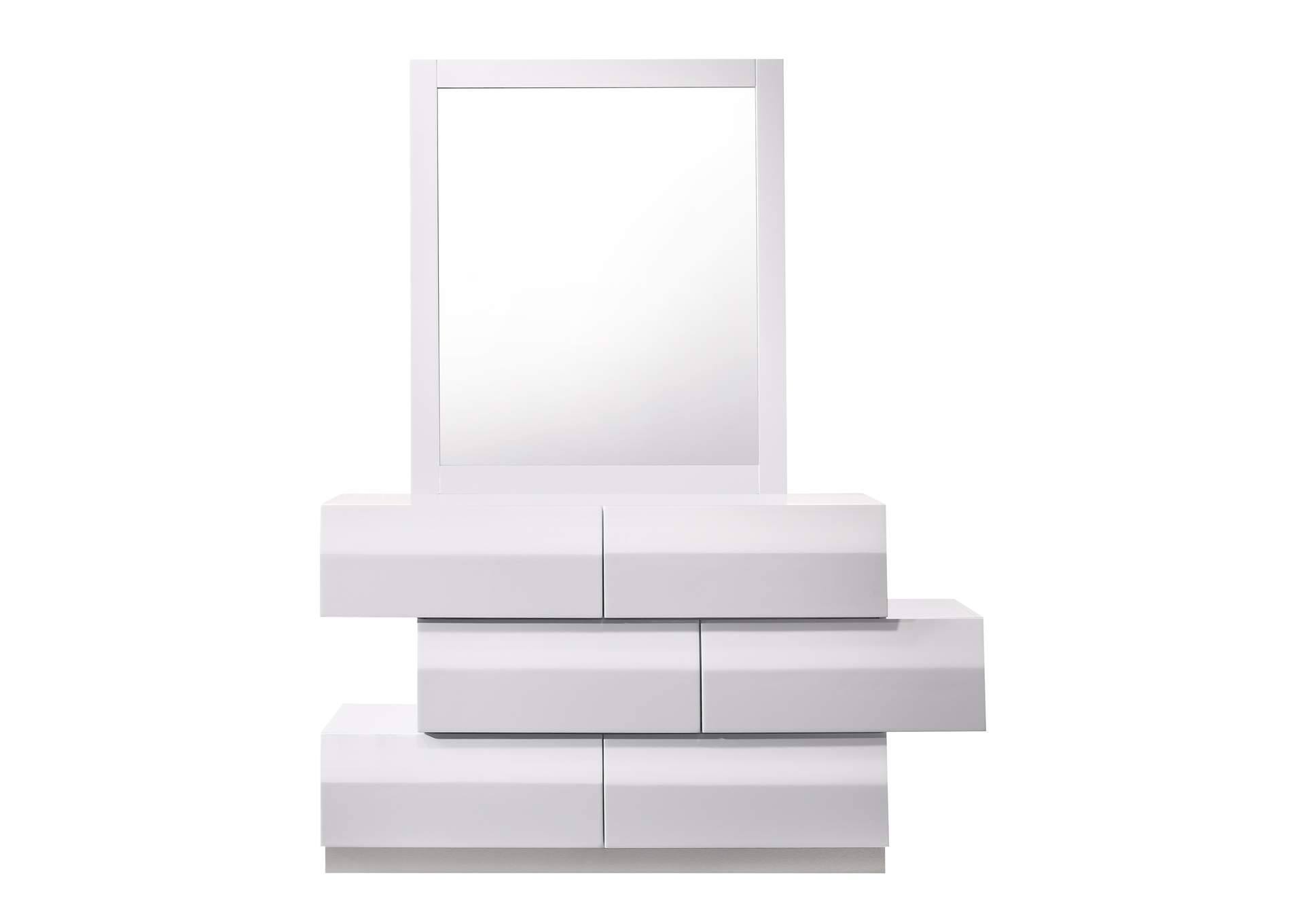 Milan Dresser & Mirror In White image 1