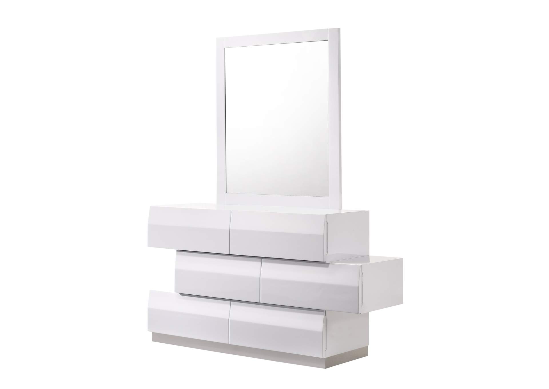 Milan Dresser & Mirror In White image 3