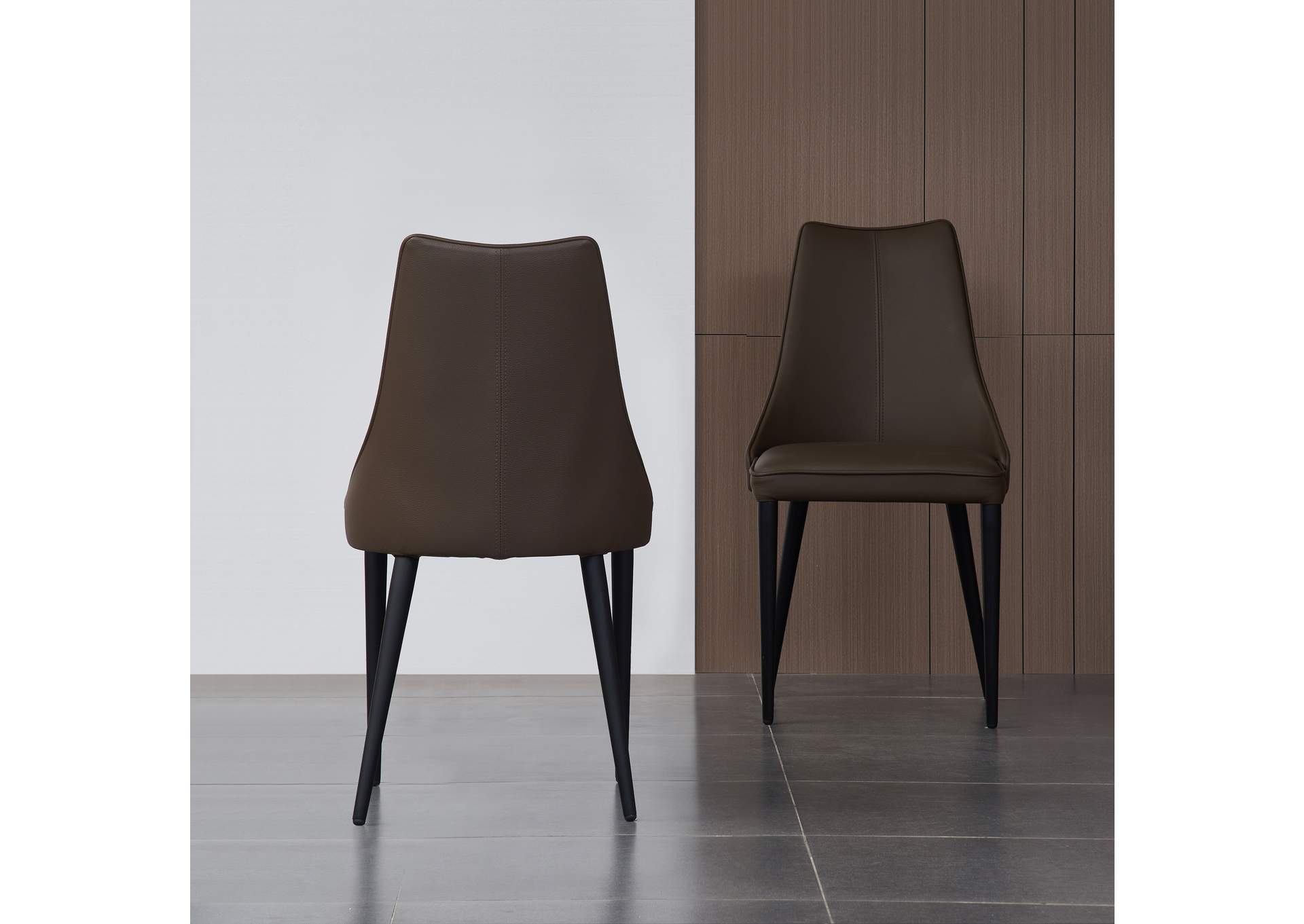 Milano Leather Dining Chair In Chocolate image 4