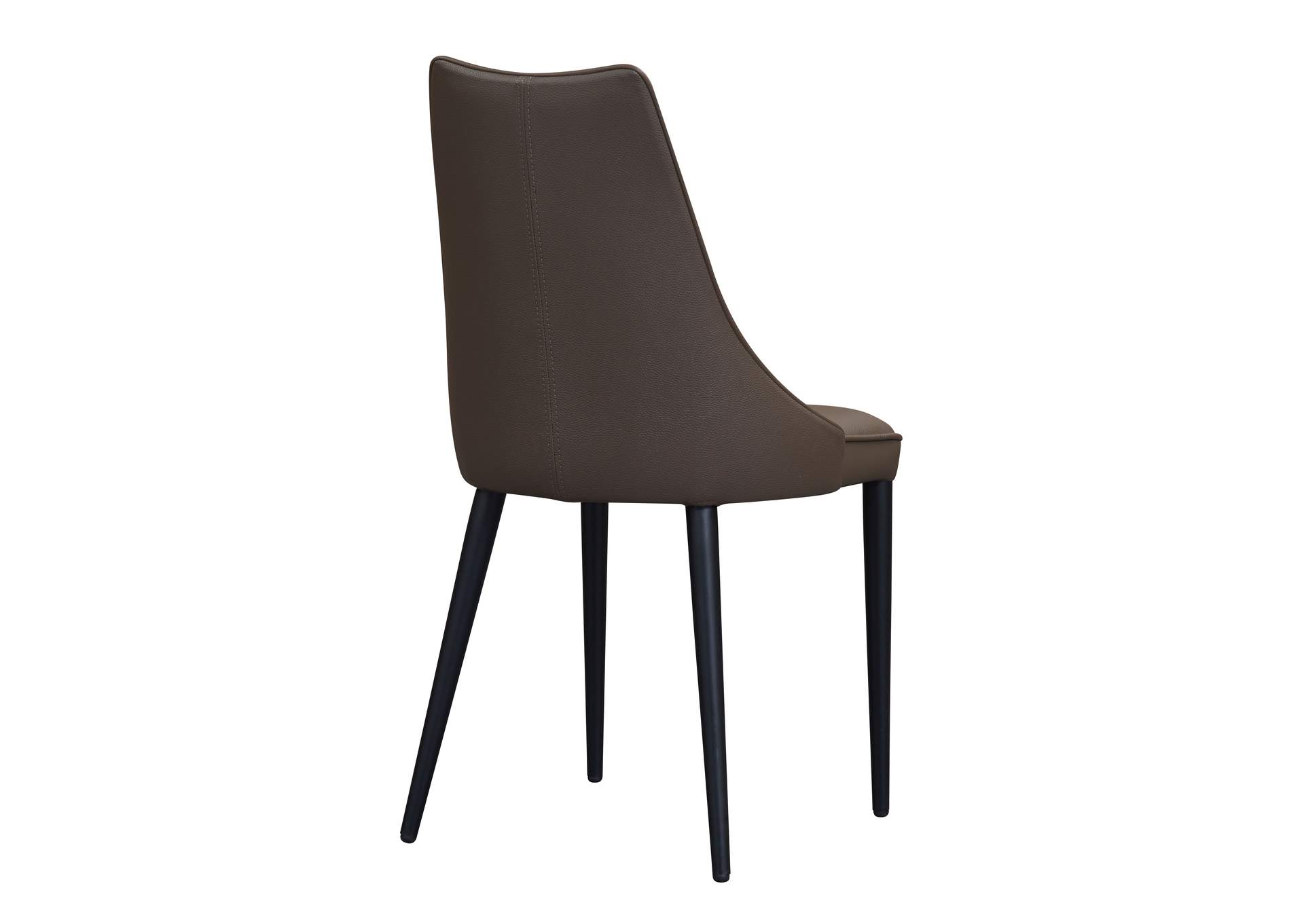 Milano Leather Dining Chair In Chocolate image 3