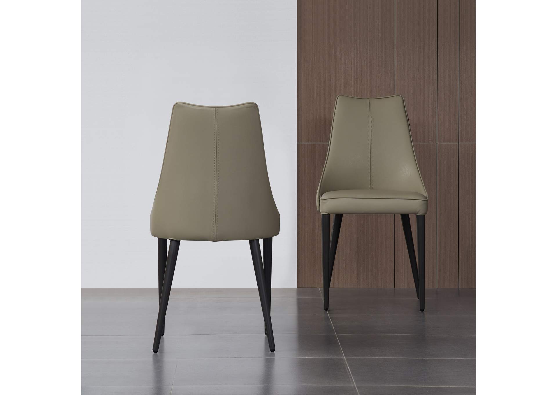Milano Leather Dining Chair In Light Grey image 4